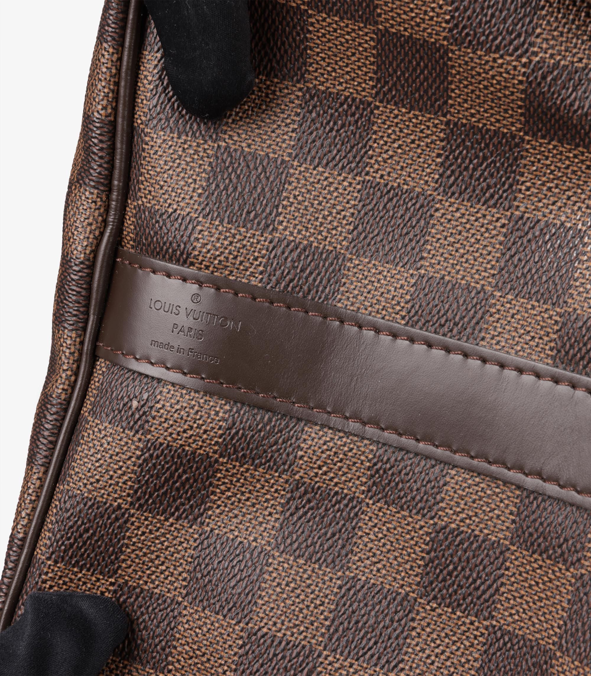 Louis Vuitton Damier Ebene Coated Canvas & Calfskin Leather Keepall 45 Bandouliè 4