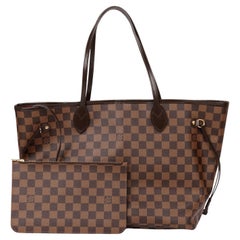 Louis Vuitton Damier Ebene in tela e pelle di vitello Neverfull MM