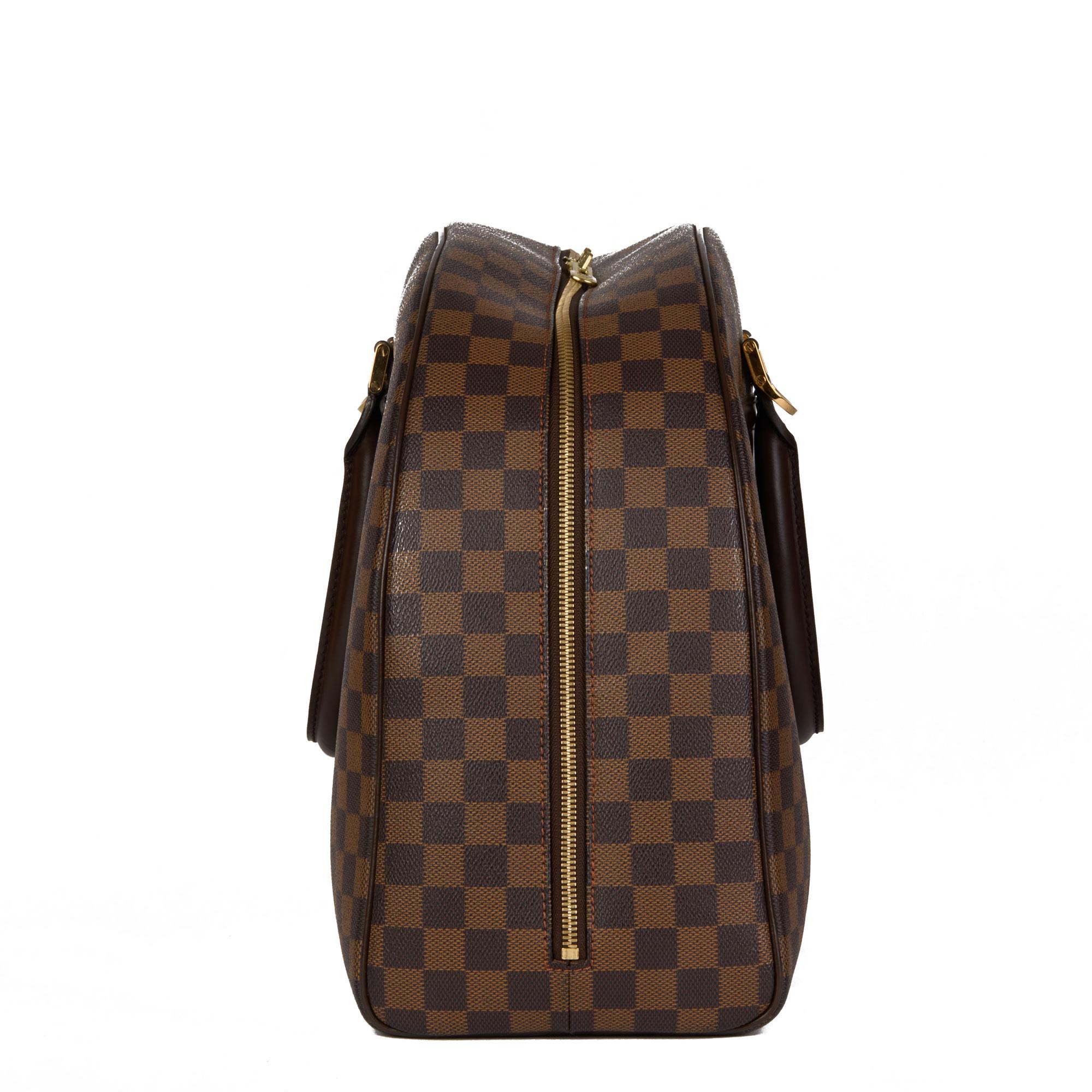 LOUIS VUITTON Damier Ebene Coated Canvas & Calfskin Leather Nolita GM In Excellent Condition In Bishop's Stortford, Hertfordshire