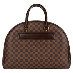 LOUIS VUITTON Damier Ebene Coated Canvas & Calfskin Leather Nolita GM