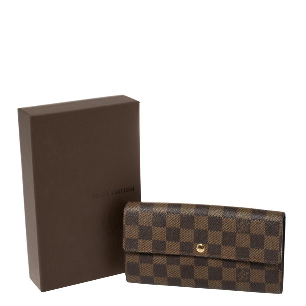 Louis Vuitton Damier Ebene Coated Canvas Sarah Wallet 5