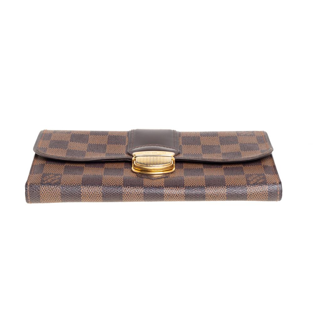 Louis Vuitton Damier Ebene Coated Canvas Sistina Wallet In Good Condition In Dubai, Al Qouz 2