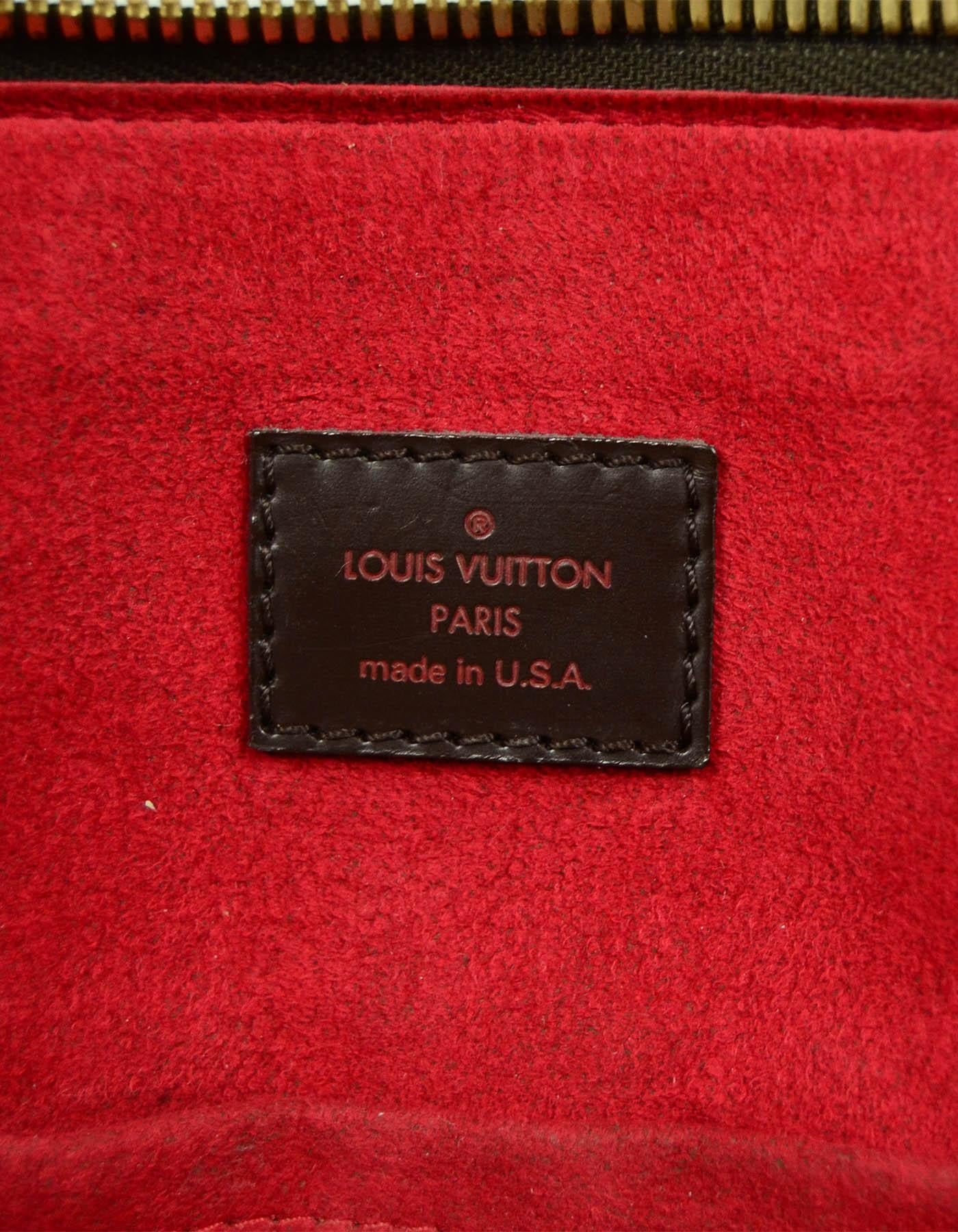 Women's Louis Vuitton Damier Ebene Coated Canvas Trevi PM Bag w/ Detachable Strap