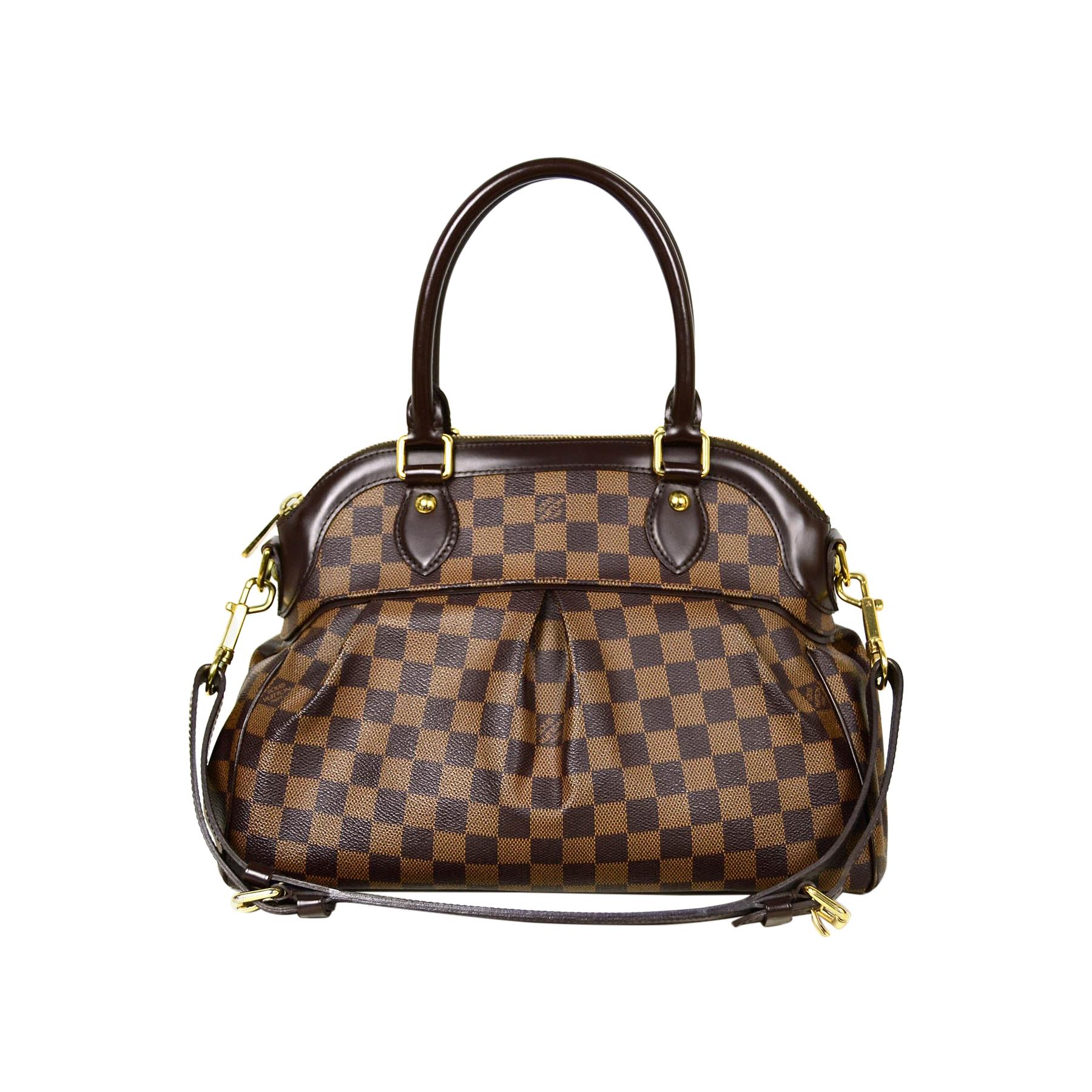 Louis Vuitton Damier Ebene Coated Canvas Trevi PM Bag w/ Detachable Strap