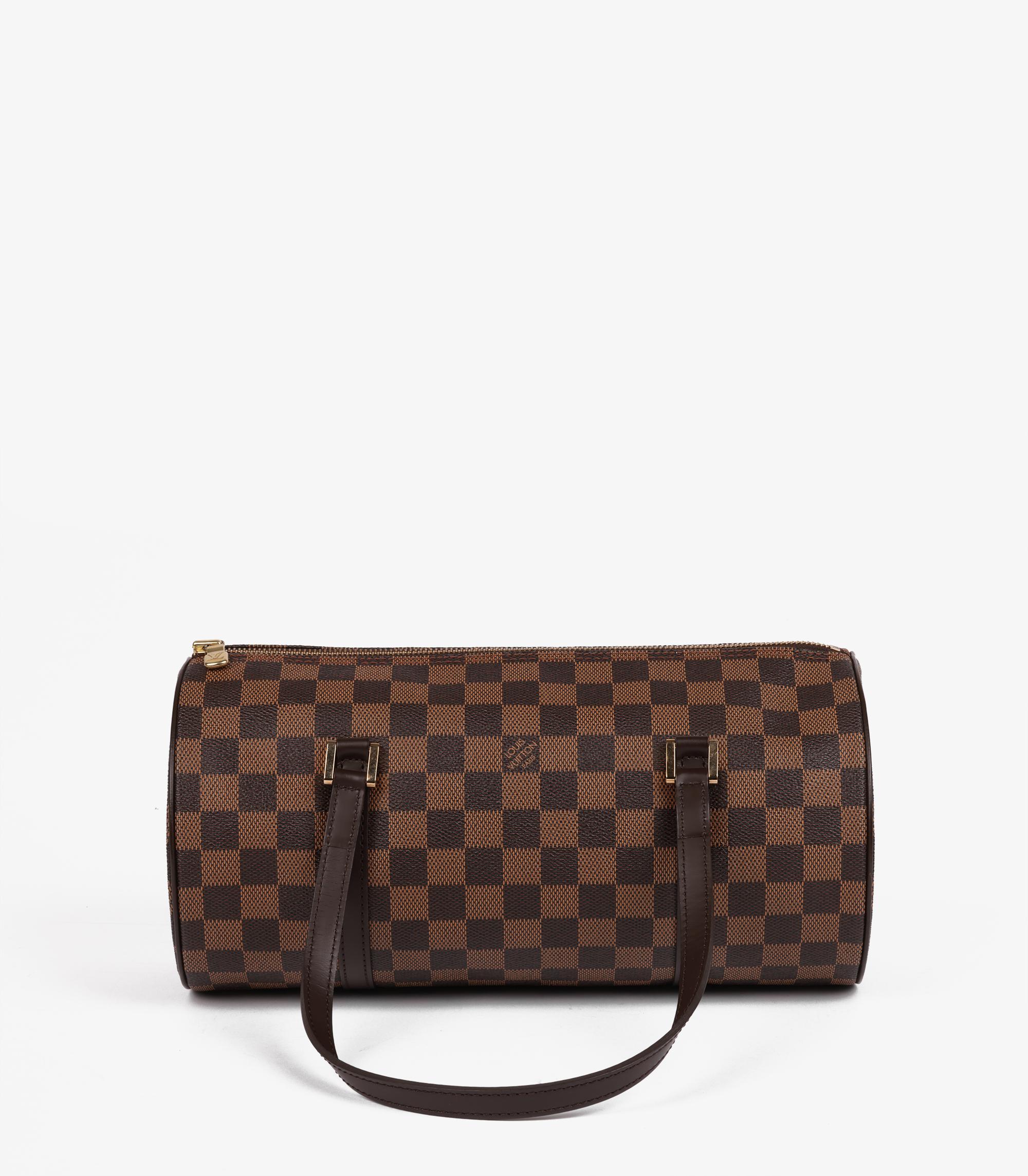 Women's or Men's Louis Vuitton Damier Ebene Coated Canvas Vintage Papillon 30 with Pouch