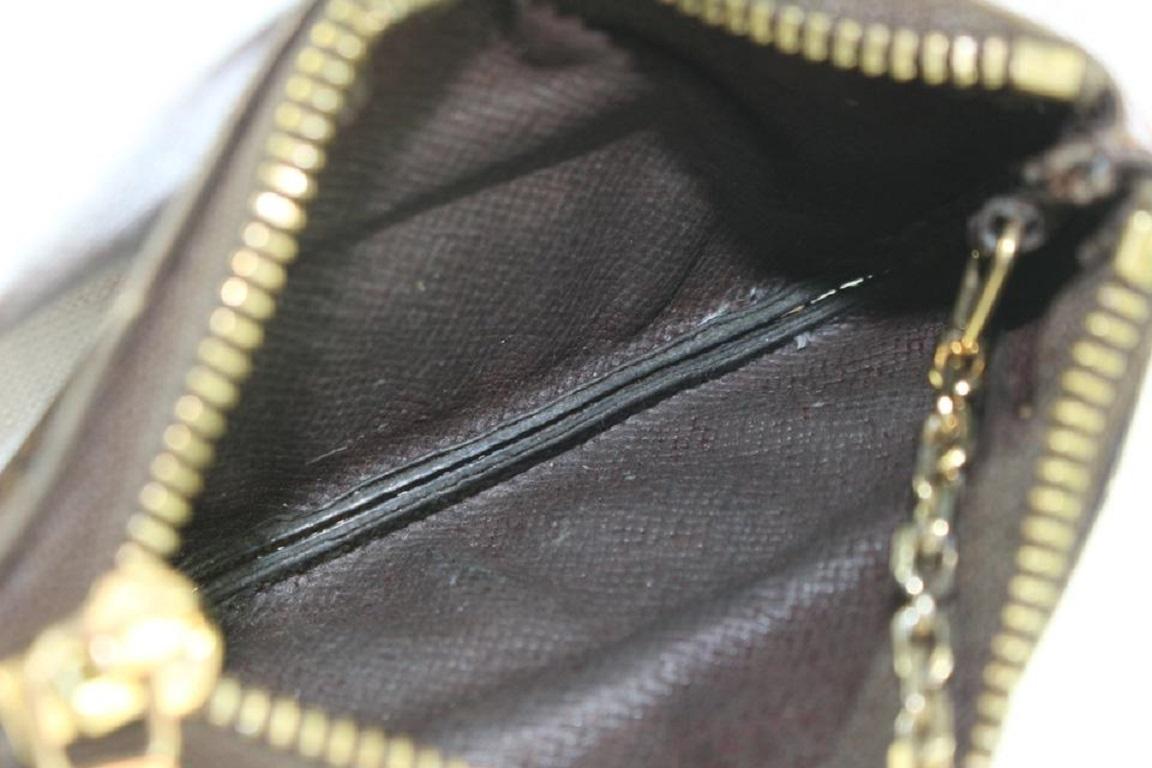 Black Louis Vuitton Damier Ebene Coin Pouch Porte Cles Keychain 404lvs528
