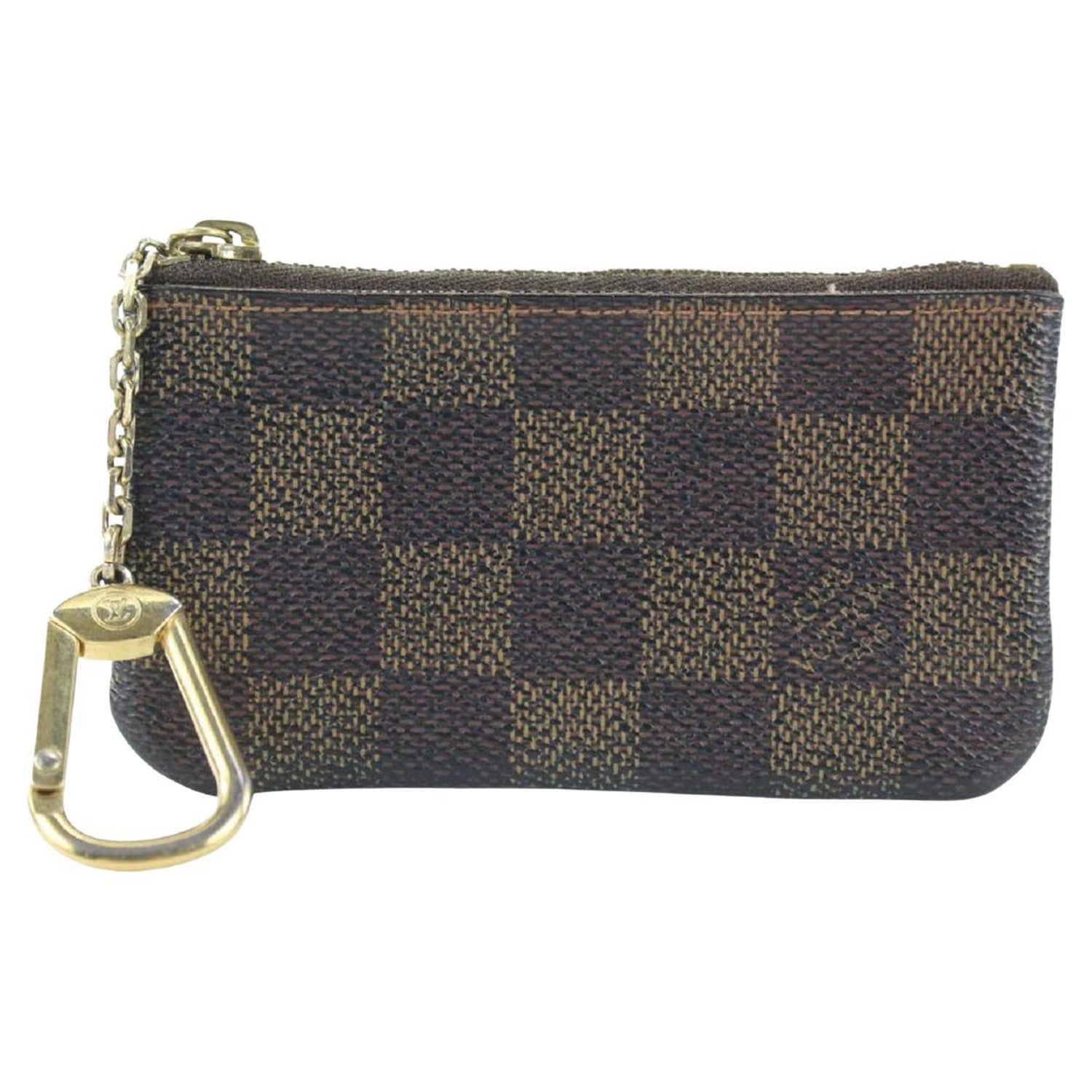 checkered coin purse keychain lv