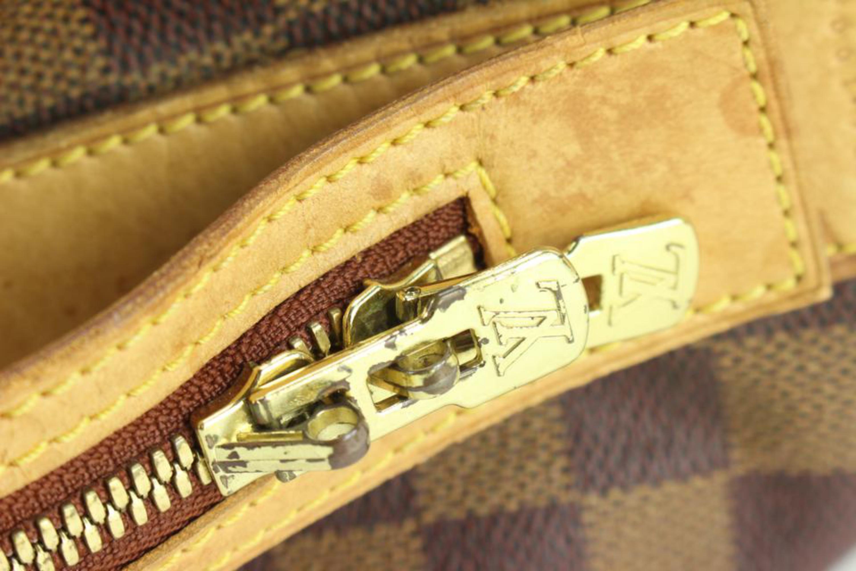 Louis Vuitton Damier Ebene Columbine Zip Shoulder Bag 5lz68s In Good Condition For Sale In Dix hills, NY