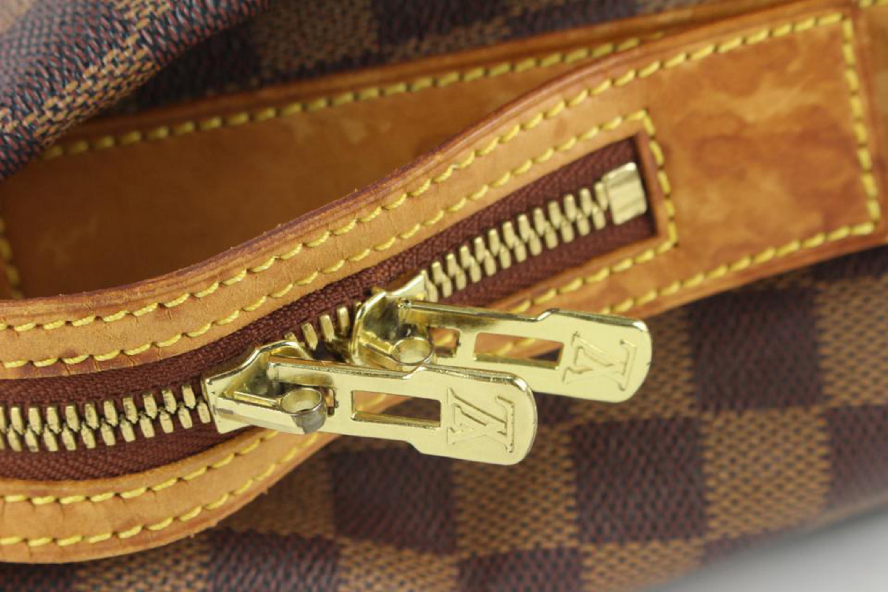 Louis Vuitton Damier Ebene Columbine Zip Tote Chelsea Shopper 111lv17 In Fair Condition For Sale In Dix hills, NY