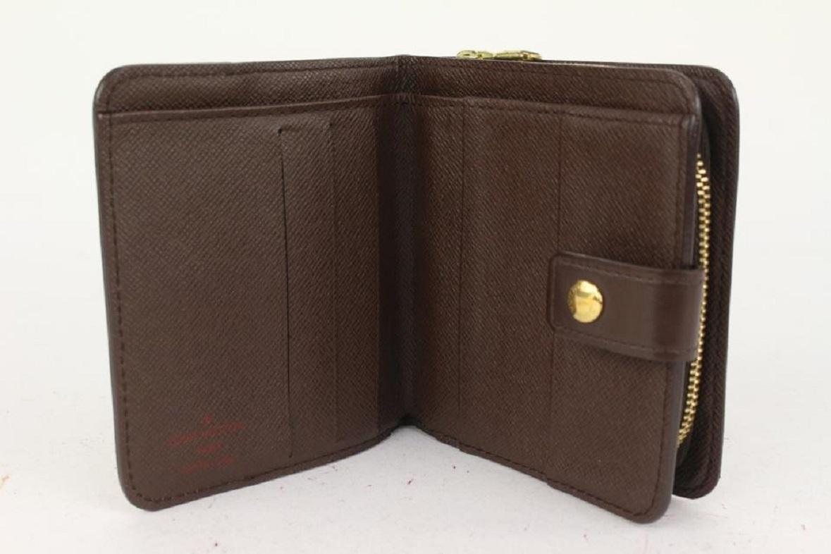 Brown Louis Vuitton Damier Ebene Compact Wallet 54lvs723