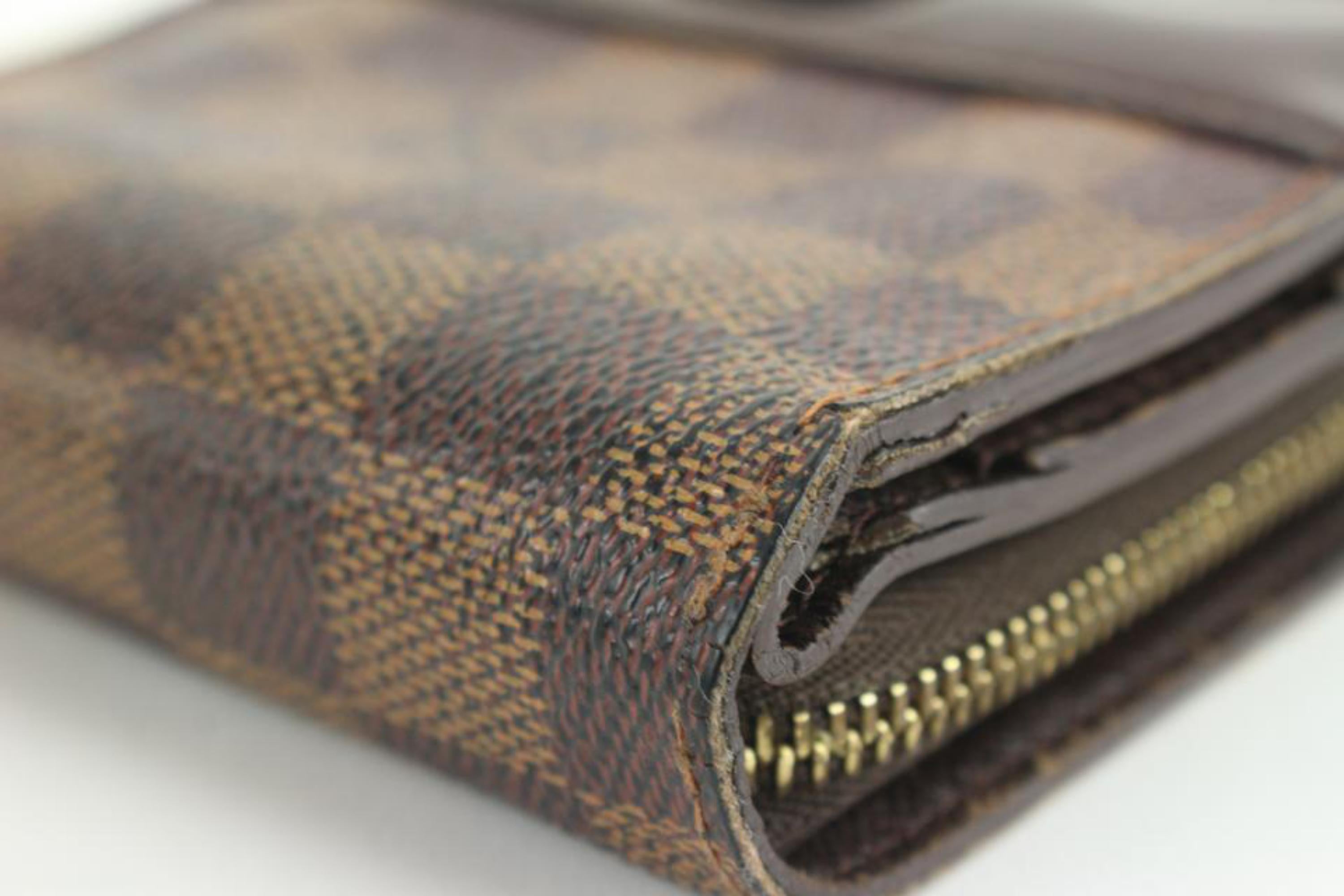 Black Louis Vuitton Damier Ebene Compact Zip Wallet Zippy 13lv31