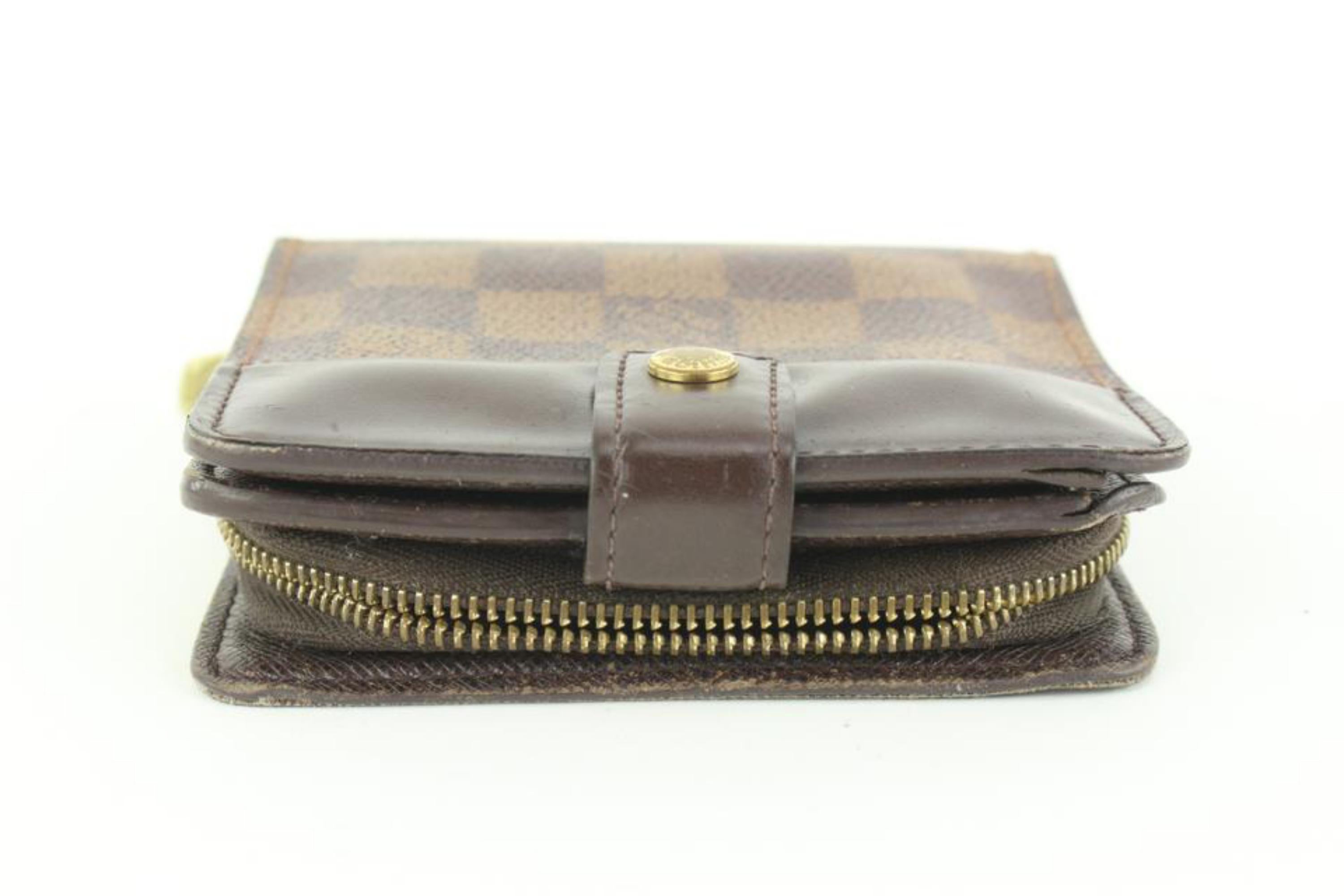 Louis Vuitton Damier Ebene Compact Zip Wallet Zippy 13lv31 2