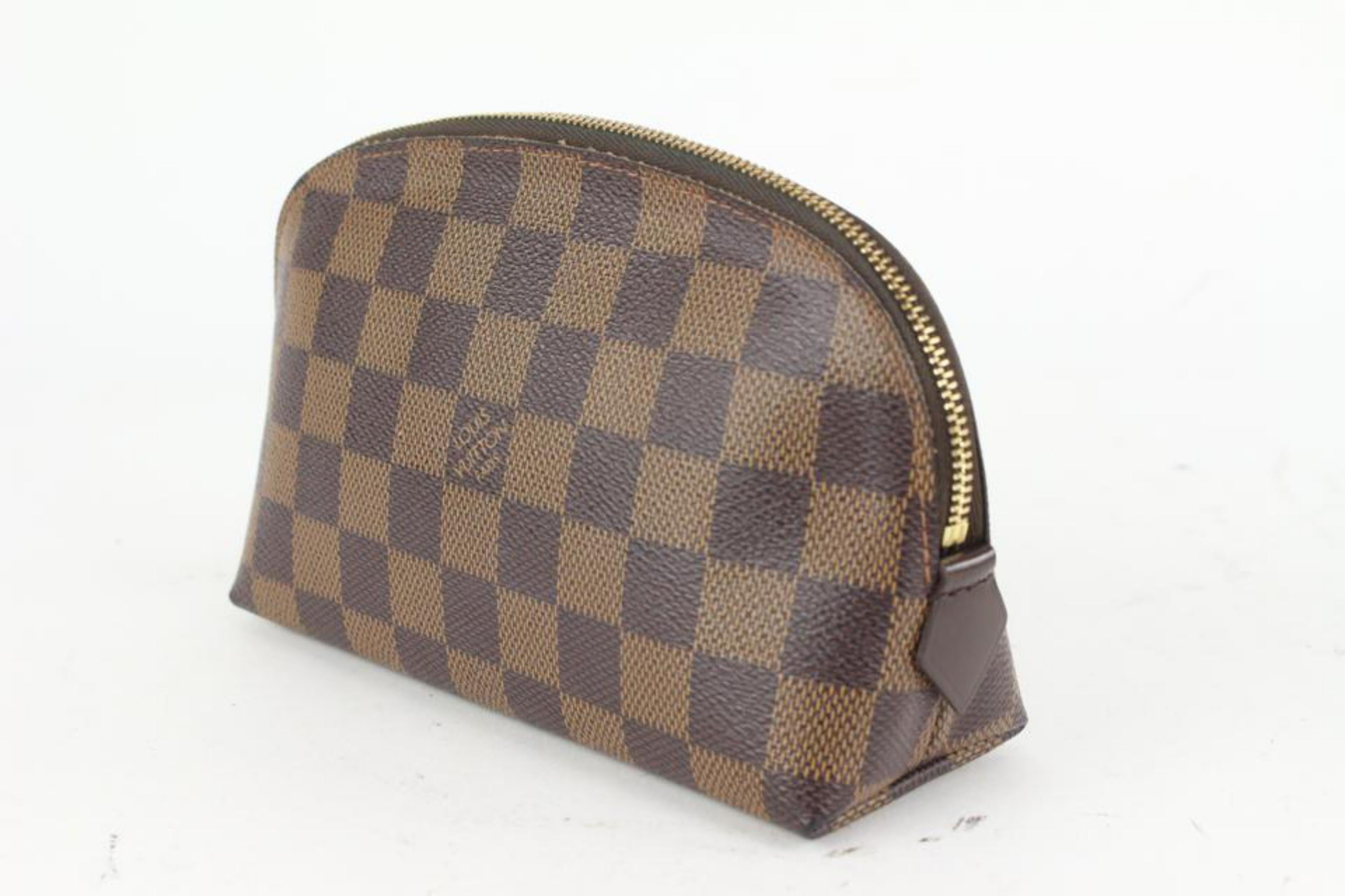 Louis Vuitton Damier Ebene Cosmetic Pouch Demi Ronde 12L415V
Date Code/Serial Number: CA2112
Made In: Spain
Measurements: Length:  7.5