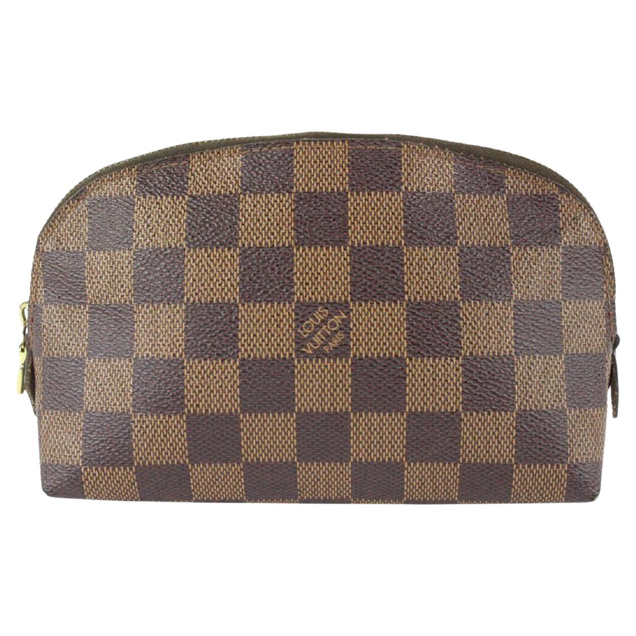 Louis Vuitton Damier Ebene Cosmetic Pouch Demi Ronde Toiletry Pouch 104lv56 For Sale