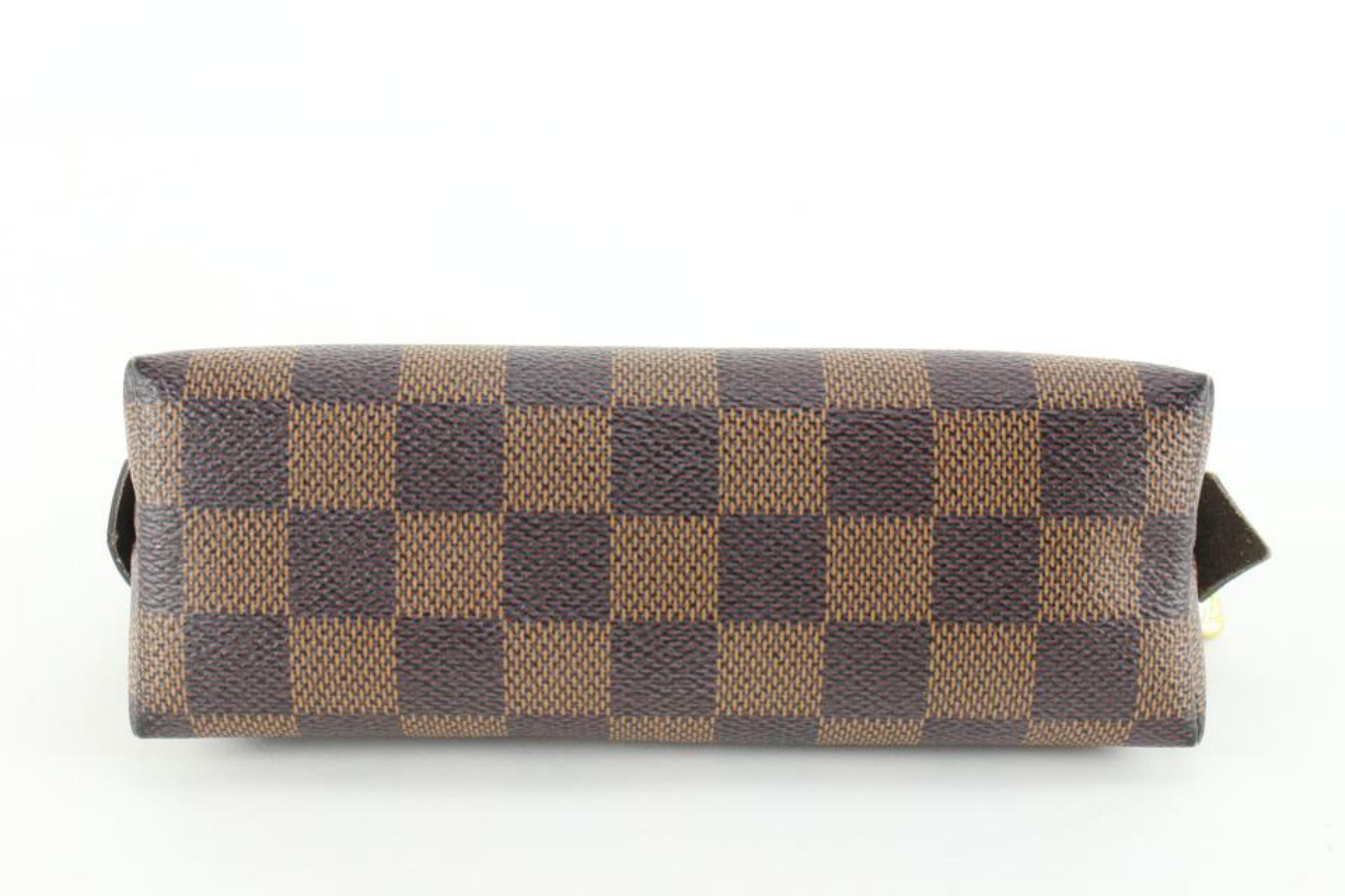 Louis Vuitton Damier Ebene Cosmetic Pouch PM Demi Ronde 99lk830s In Good Condition For Sale In Dix hills, NY