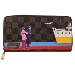 Louis Vuitton Damier Ebene Cruise Ship Trunk Seagull Zippy Wallet Zip Around