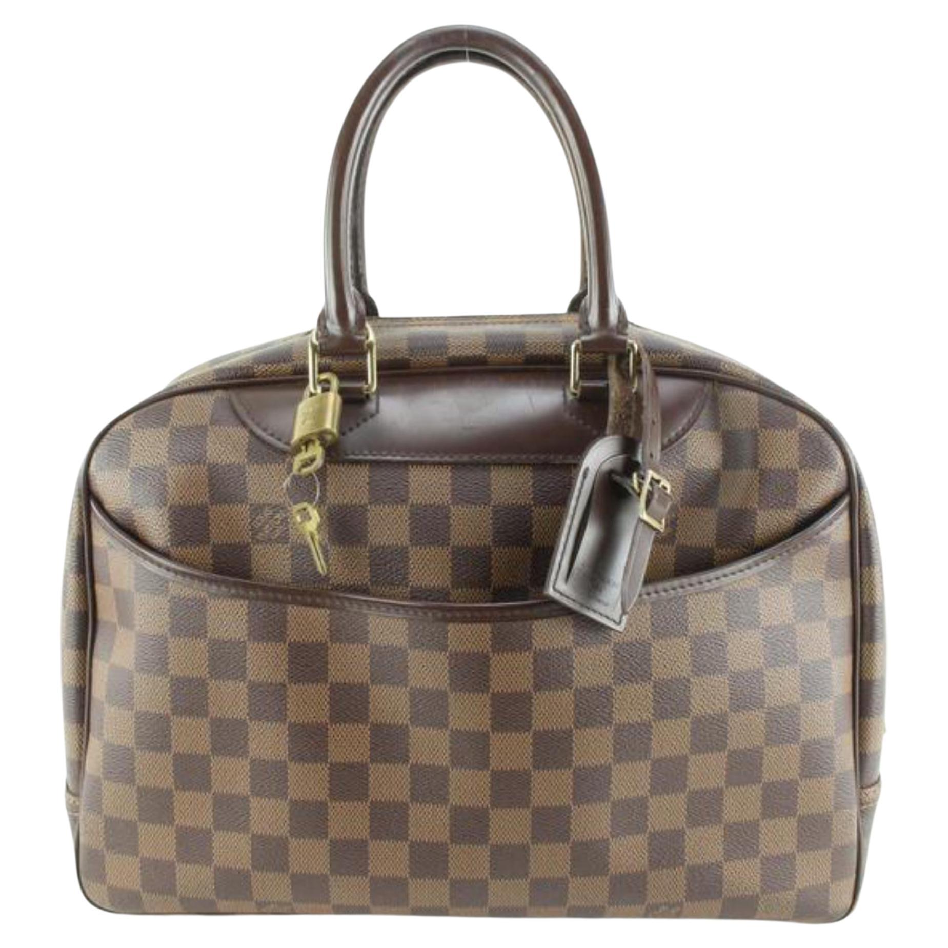 Louis Vuitton Damier Ebene Deauville Bowler Bag 24lk69s