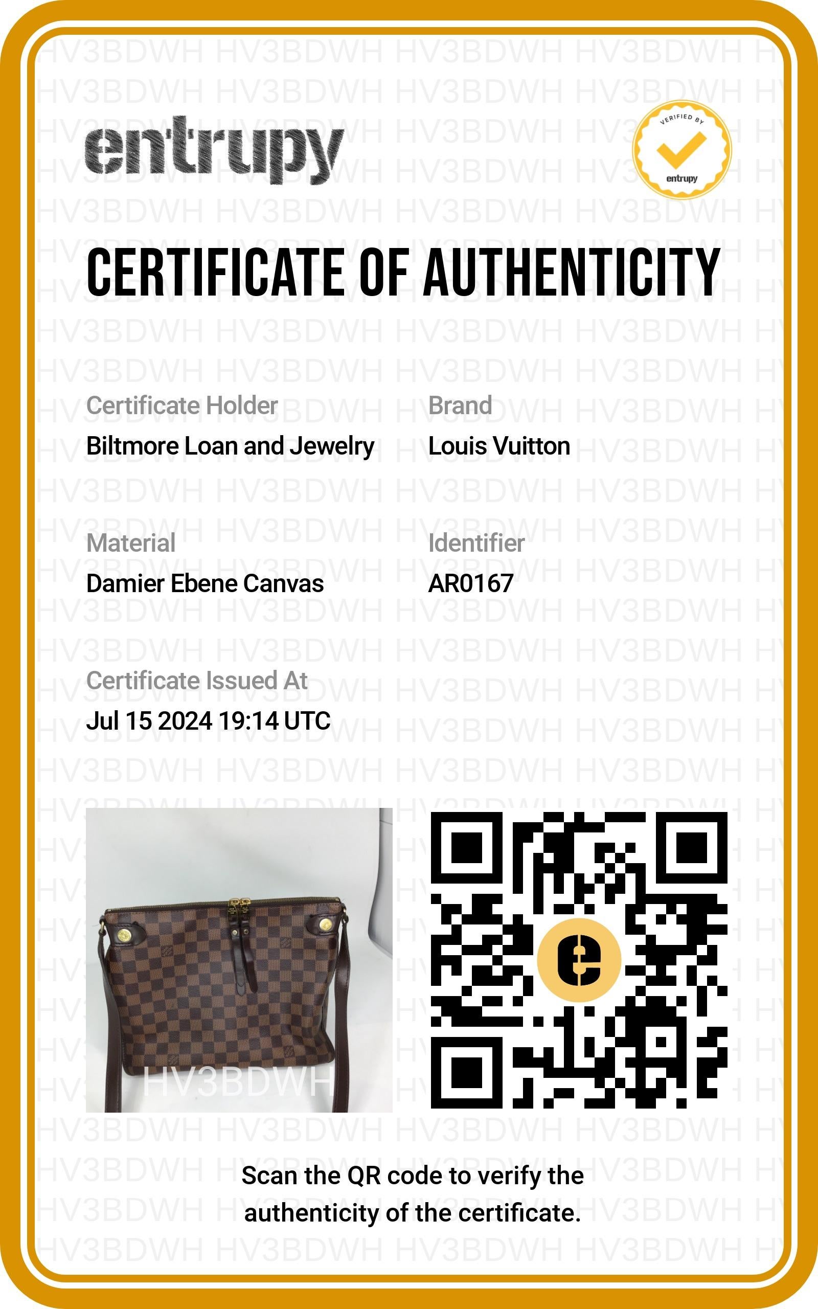 Louis Vuitton Damier Ebene Duomo Messenger Bag For Sale 6