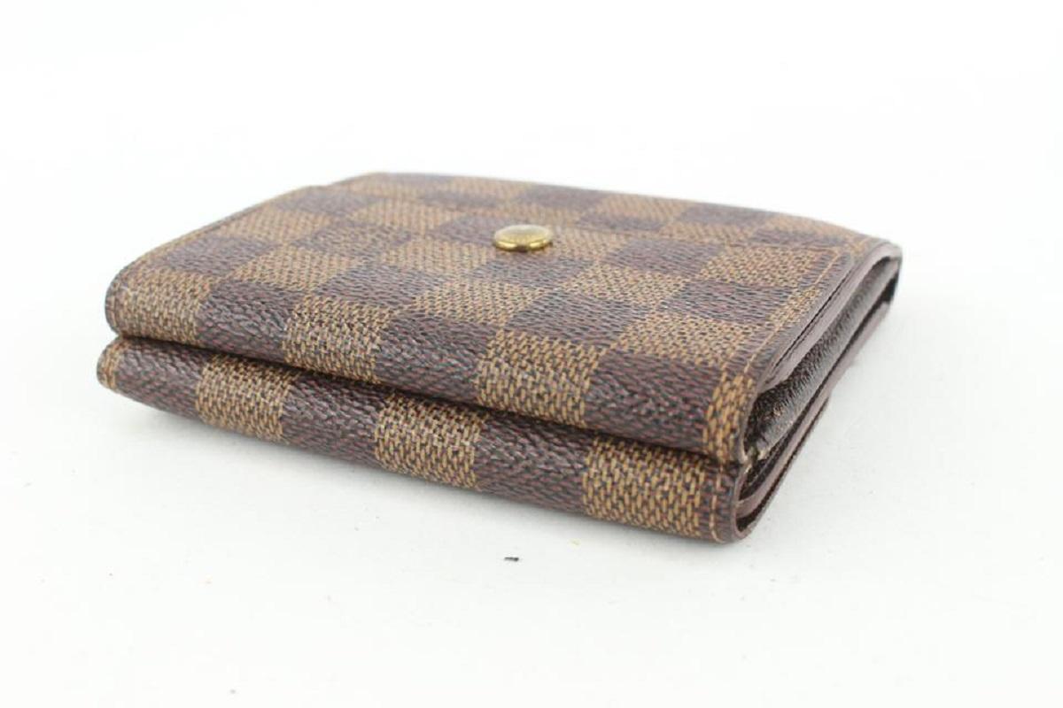 Louis Vuitton Damier Ebene Elise Compact Snap Wallet 367lvs525 In Good Condition In Dix hills, NY