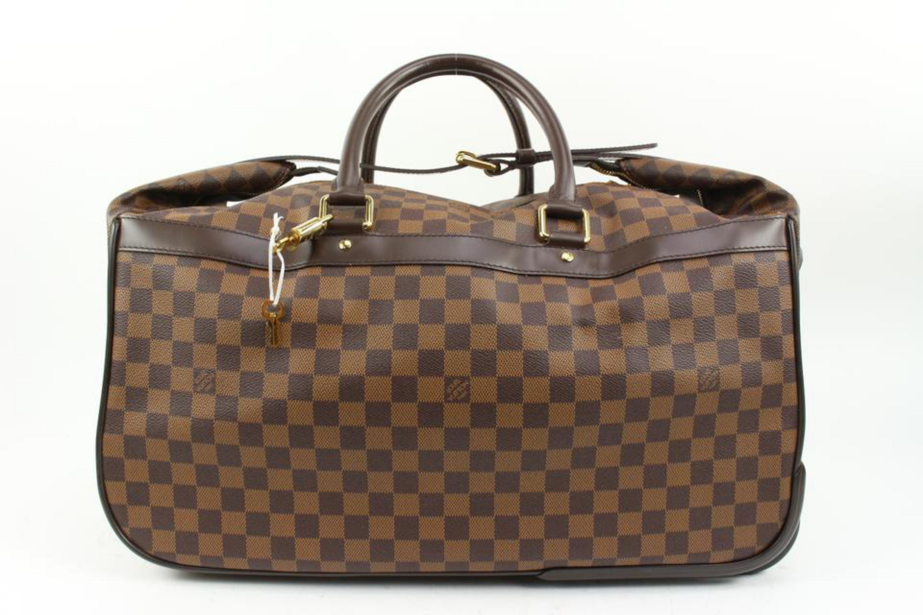 Louis Vuitton Damier Ebene Eole 50 Rolling Luggage Convertible Duffle 2lv215s In Good Condition In Dix hills, NY