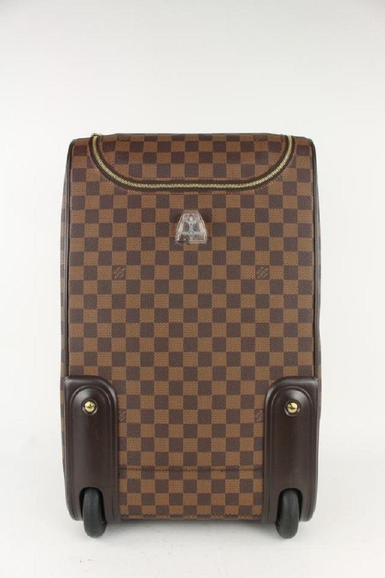 Louis Vuitton Damier Ebene Eole 50 Rolling Luggage Wheels Duffle Convertible  In Good Condition In Dix hills, NY