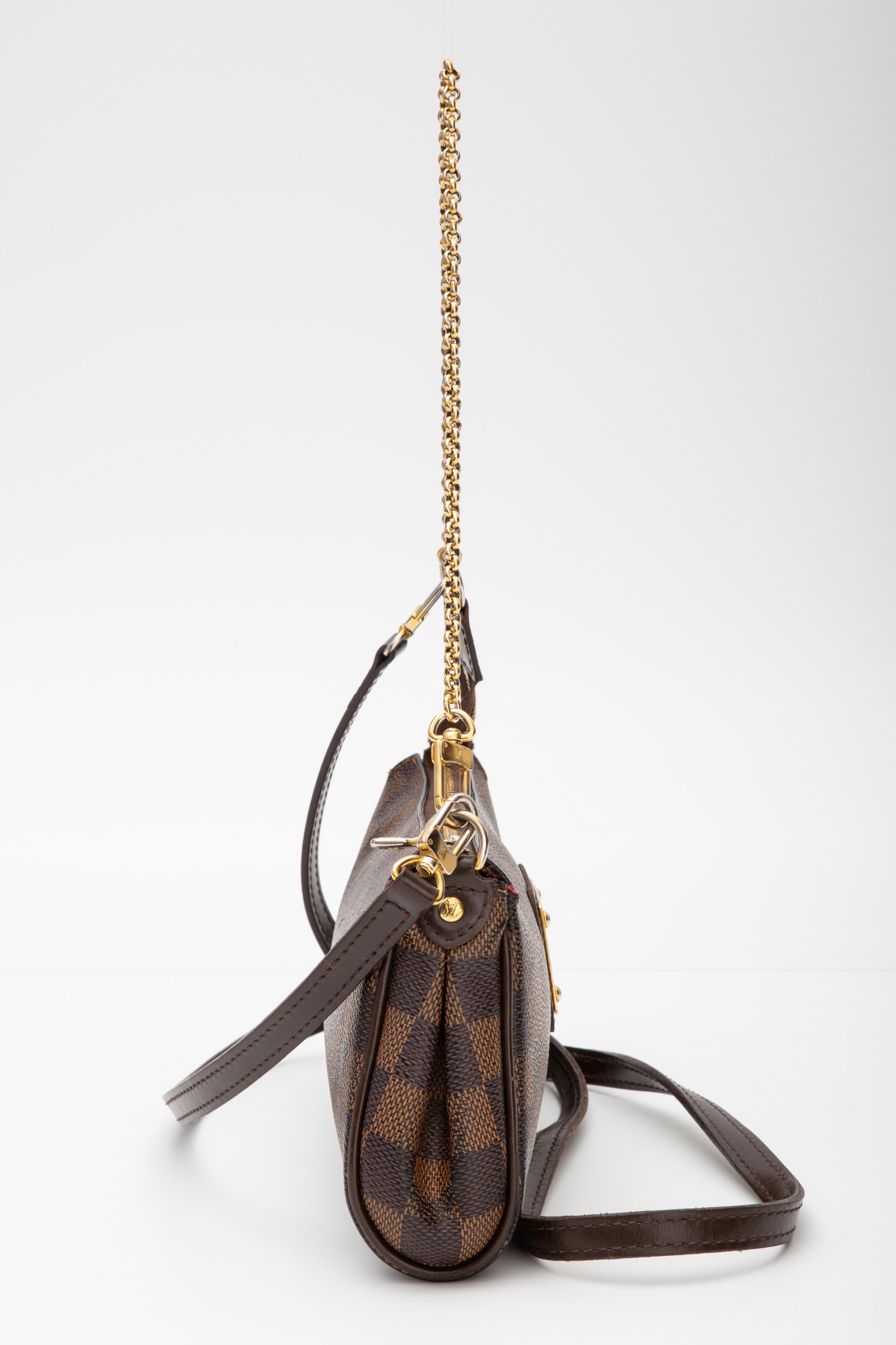 Louis Vuitton Damier Ebene Eva (2014) Pouch Or Crossbody Bag In Good Condition In Montreal, Quebec