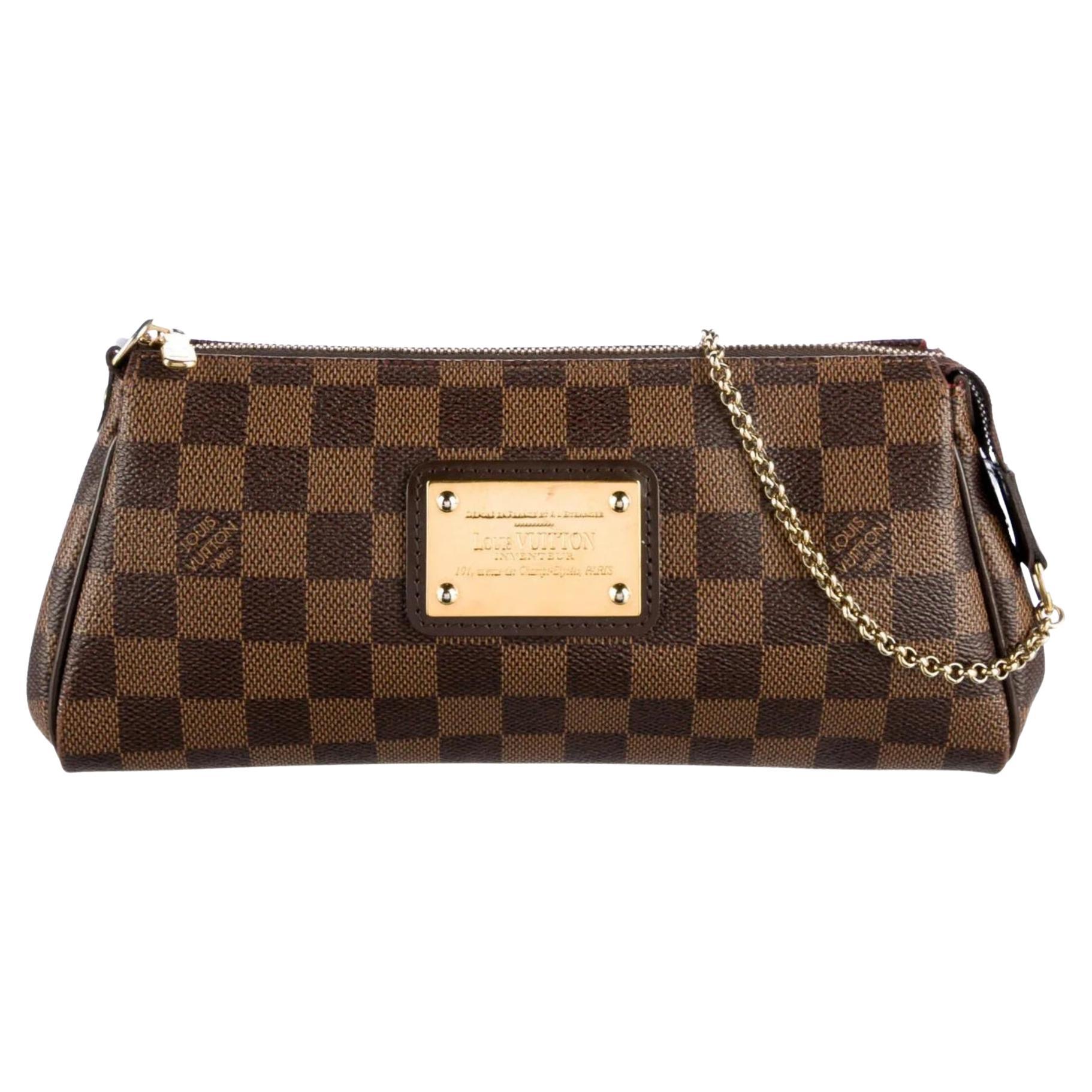 Louis Vuitton Damier Ebene Eva Clutch Bag (2009) For Sale
