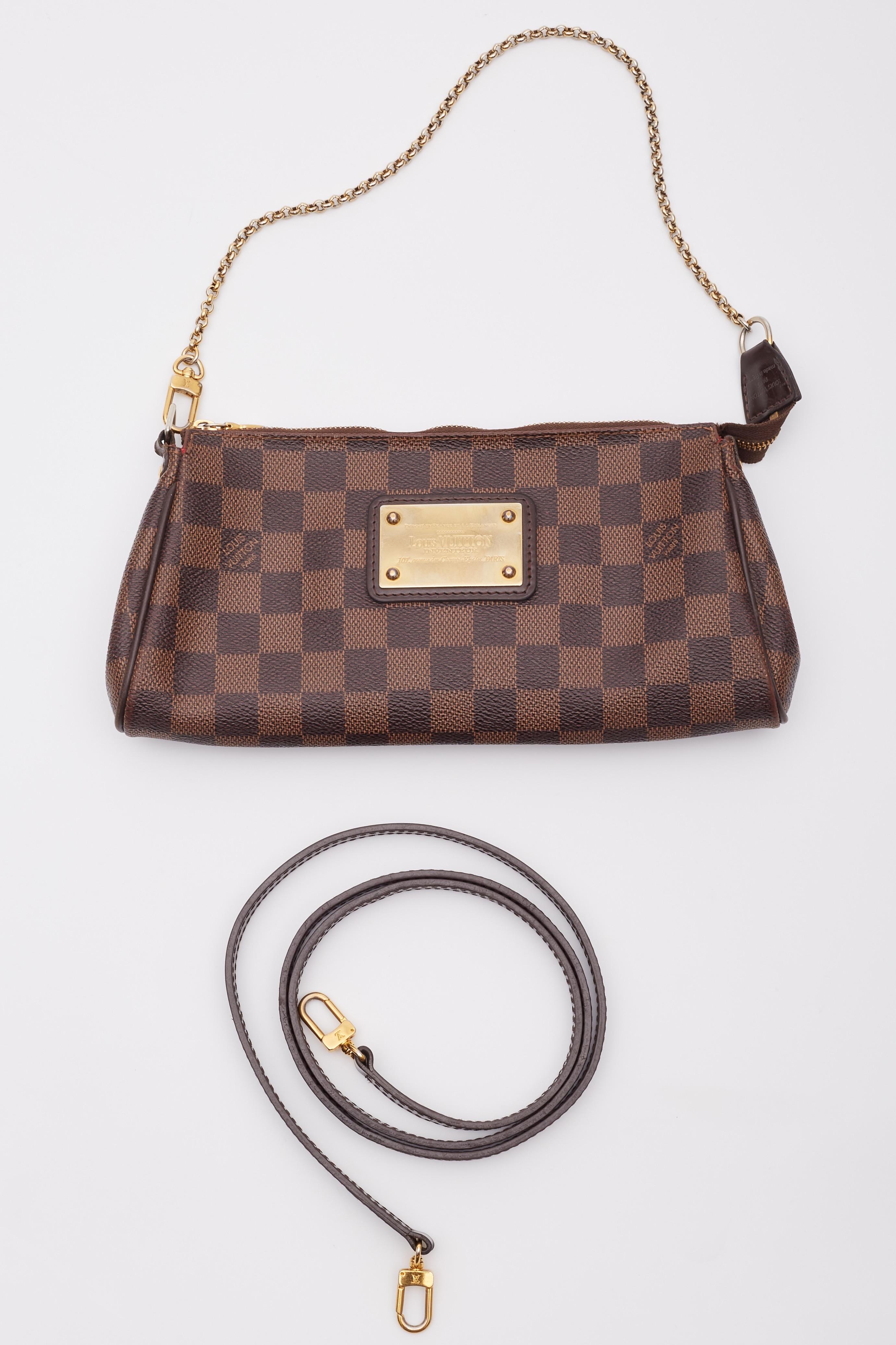 Louis Vuitton Damier Ebene Eva Clutch Bag For Sale 1