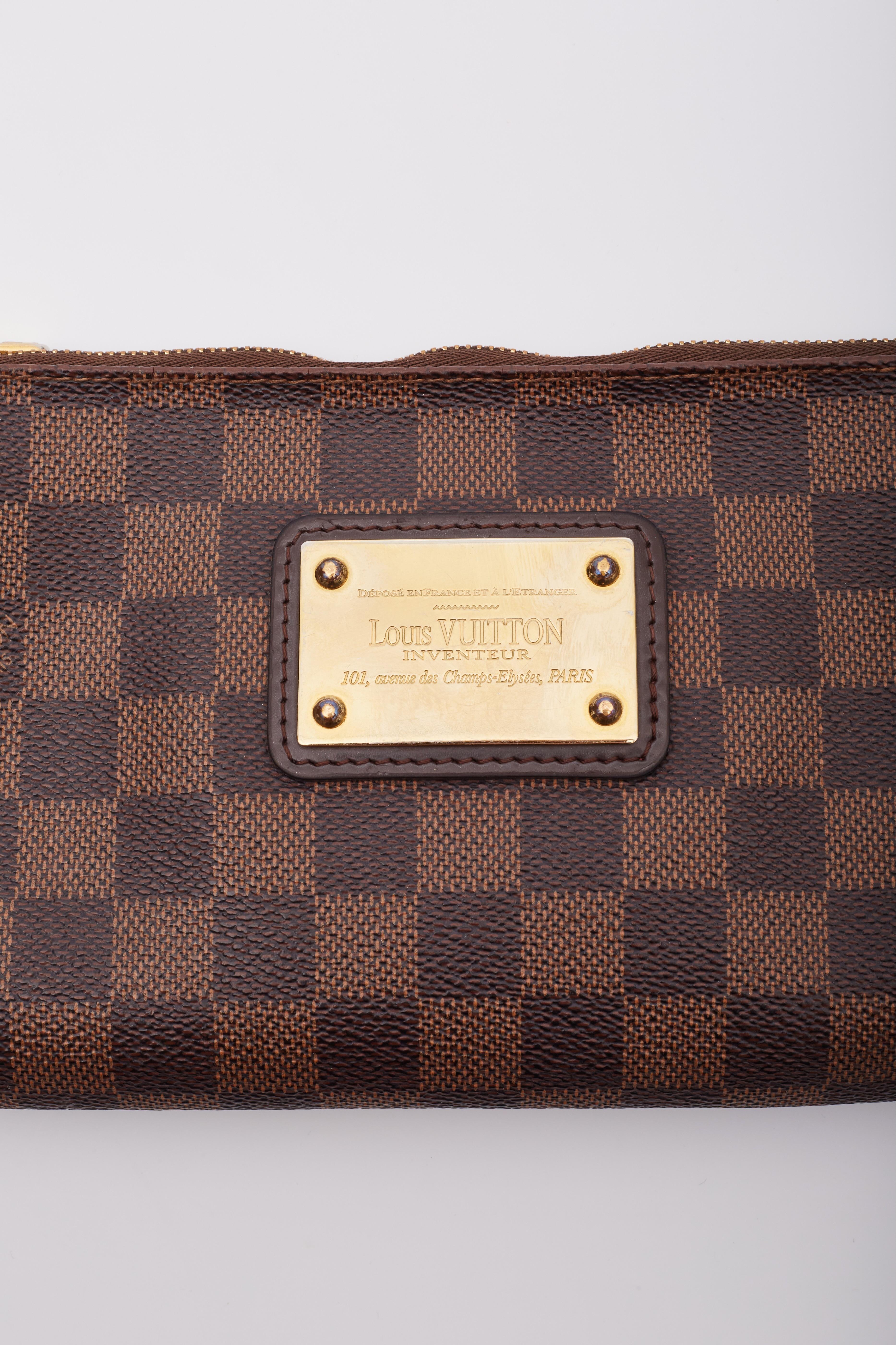 Louis Vuitton Damier Ebene Eva Clutch Bag For Sale 2