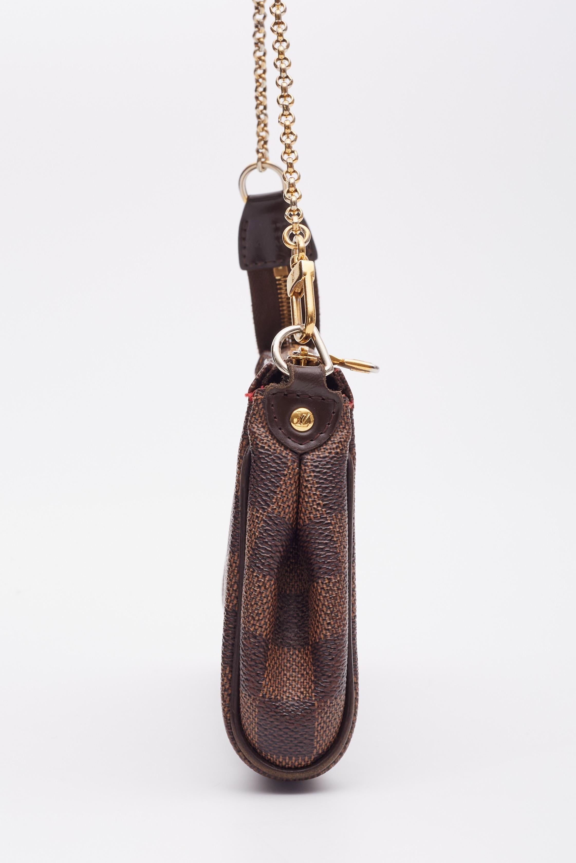 Louis Vuitton Damier Ebene Eva Clutch Bag For Sale 3