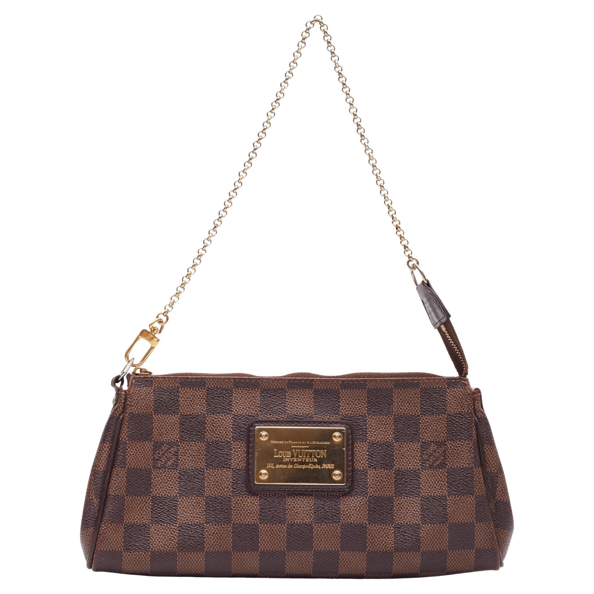 Louis Vuitton Damier Ebene Eva Clutch Bag For Sale