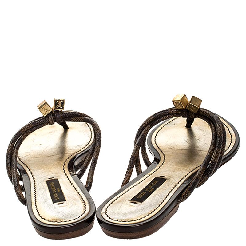 louis vuitton gold slides