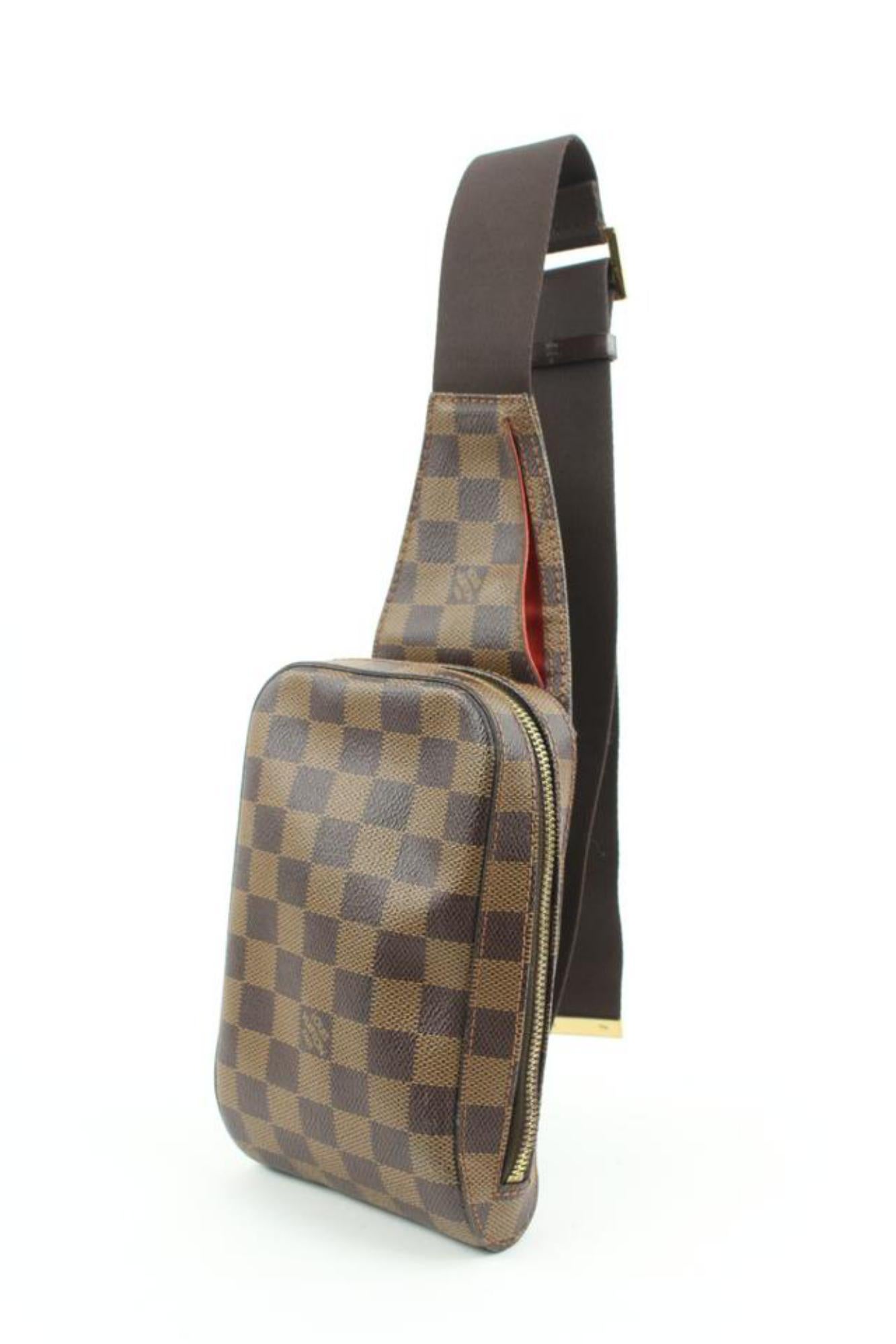 Louis Vuitton Damier Ebene Geronimos Body Bag Waist Pouch 119lv49
Date Code/Serial Number: CA1014
Made In: Spain
Measurements: Length:  4.5