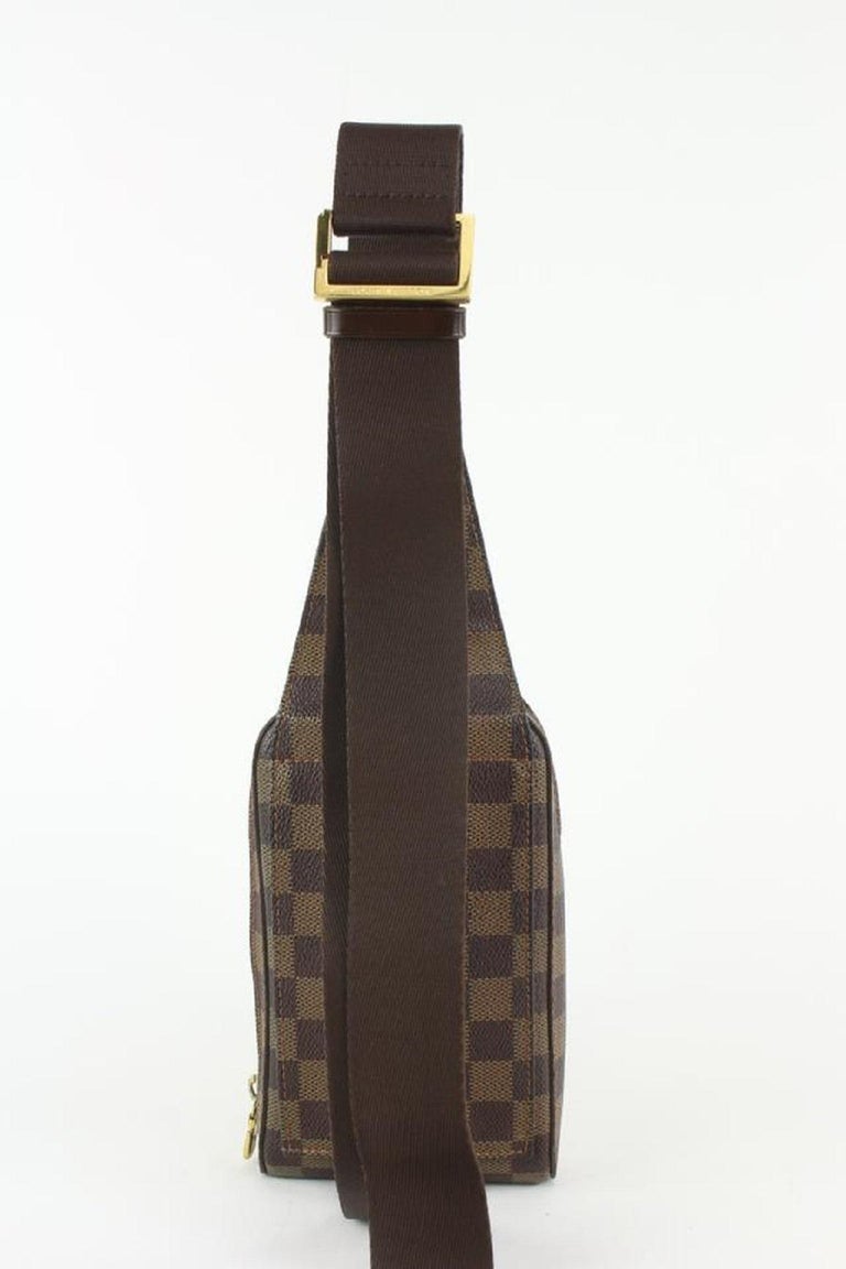 Louis Vuitton Monogram Leather Double Buckle Bum Fanny Pack Waist Belt Bag  at 1stDibs