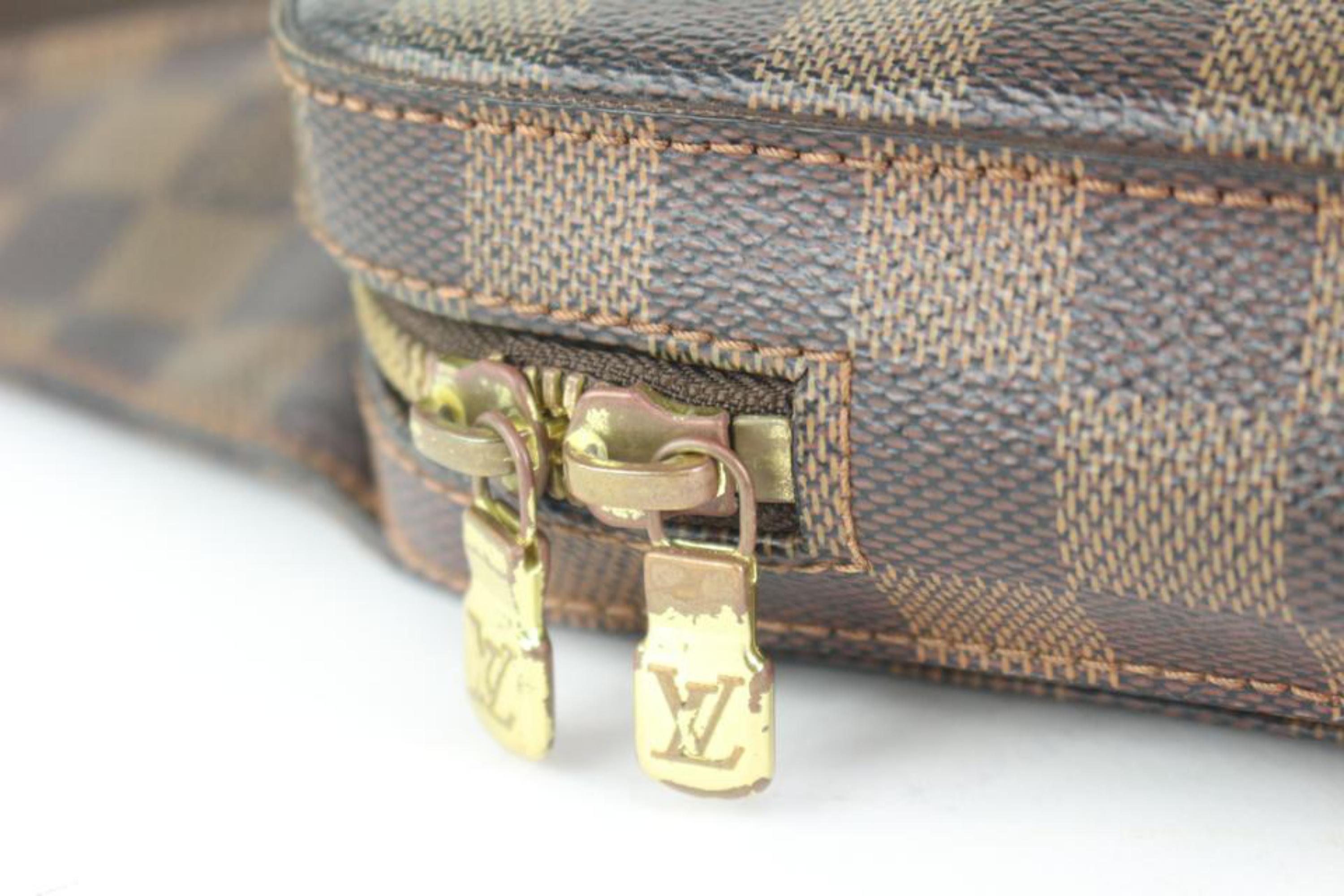 Louis Vuitton Damier Ebene Geronimos Bumbag Fanny Pack Waist Pouch 106lv24 In Fair Condition For Sale In Dix hills, NY