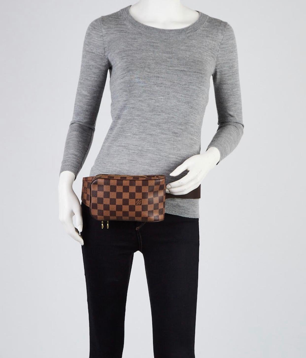 LOUIS VUITTON Damier Ebene Geronimos Waist Bag/ Hip Bag/Fanny Pack/Cross Body In Excellent Condition In New York, NY