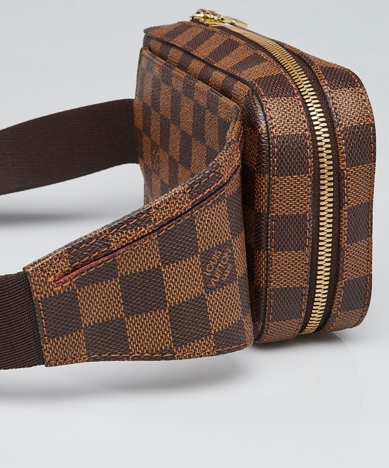 LOUIS VUITTON DAMIER EBENE GERONIMOS BROWN HIP BAG 
Designer: Louis Vuitton
Series: Geronimos
Style: Hip Bag
Material: Damier Ebene
Color: Brown
Origin: Spain
Adjustable waist strap
Date/Authenticity Code: CA 0064
Measurements: W 4.7