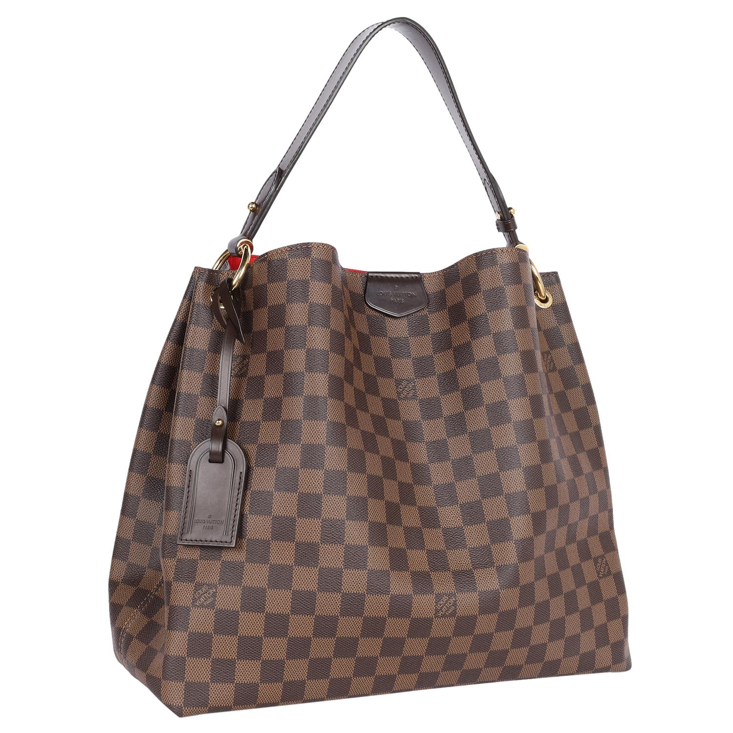 LOUIS VUITTON Damier Ebene Gracioso MM Marrón Gris en venta