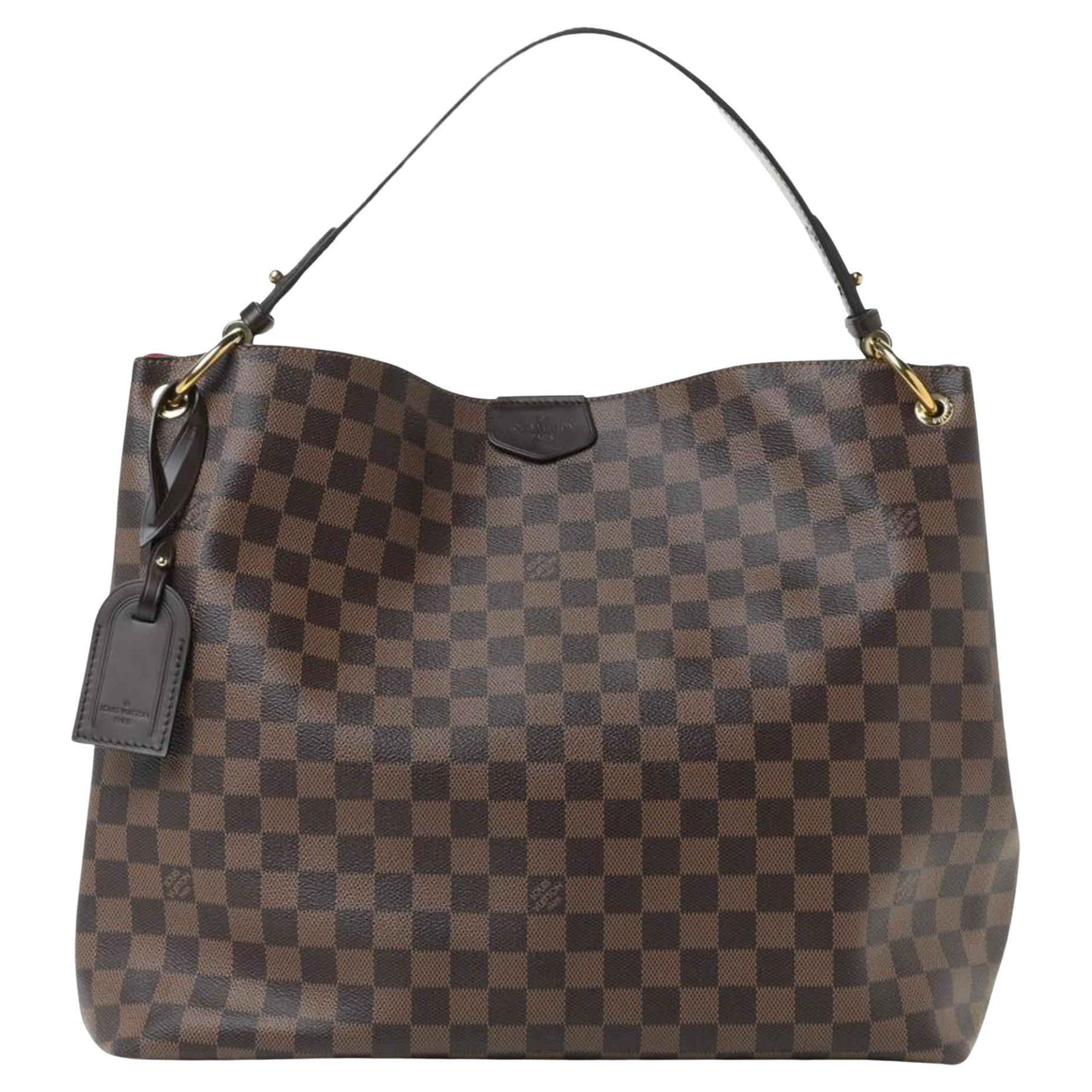 Louis Vuitton Damier Ebene Graceful MM Hobo Bag s330lk24 For Sale