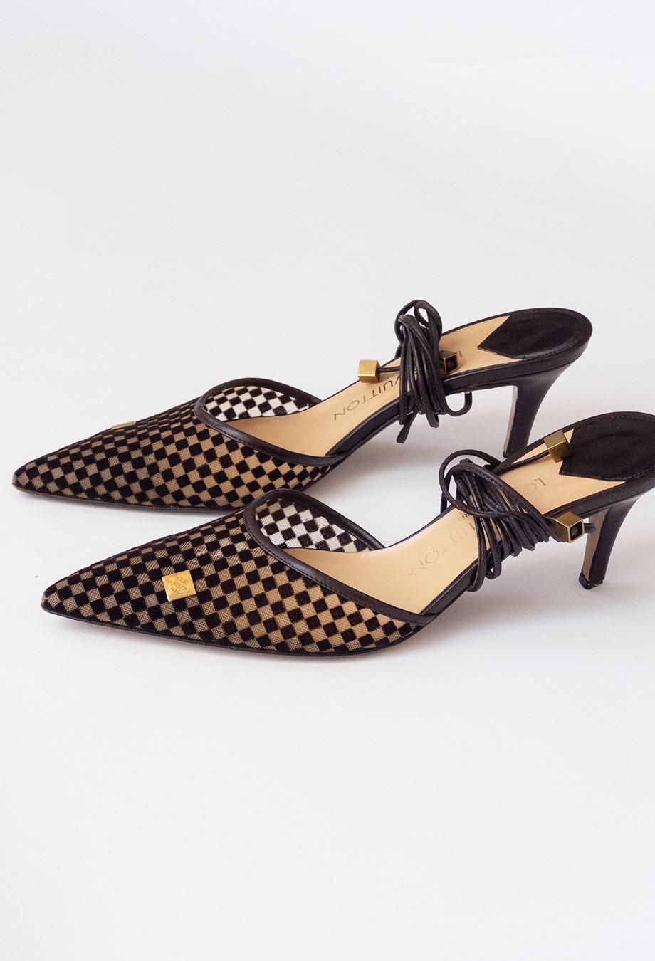 Donna Louis Vuitton Damier Ebene Tacchi Sz 36.5 in vendita