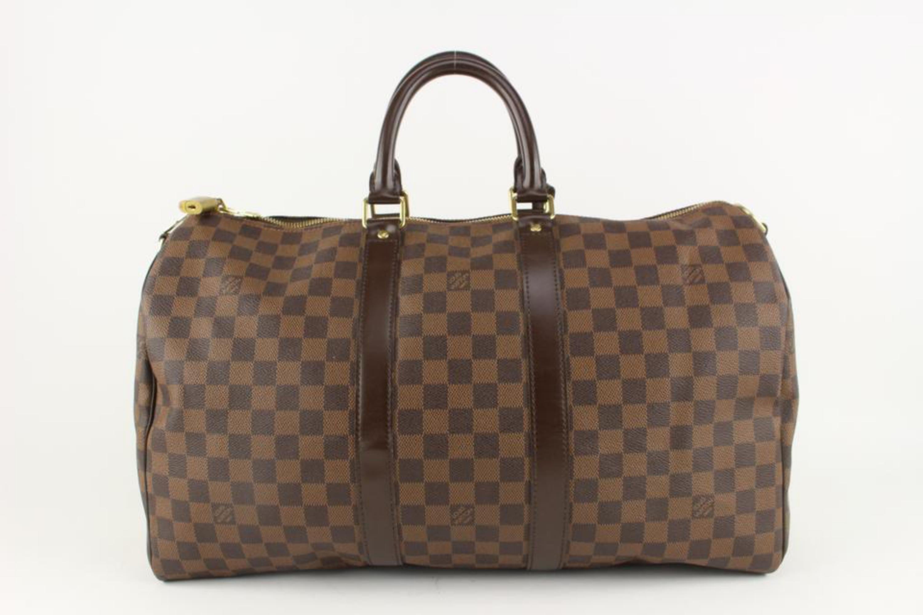 Louis Vuitton Damier Ebene Keepall 45 Boston Duffle Bag 1112lv53 In Excellent Condition In Dix hills, NY