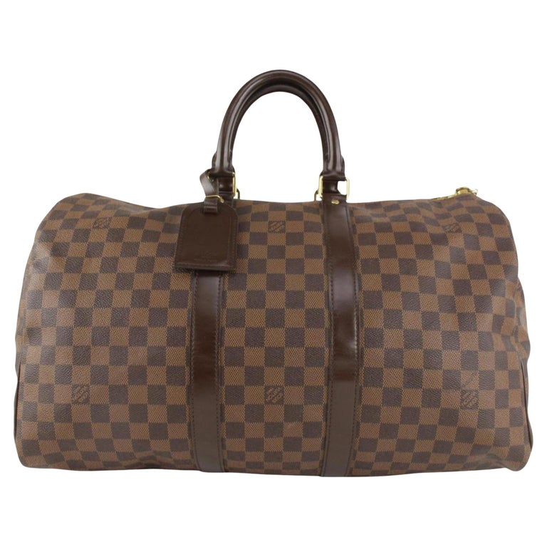 Louis Vuitton Damier Ebene Keepall 45 Boston Duffle Bag 1112lv53 For Sale