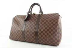 Louis Vuitton Damier Ebene Keepall 50 Boston Duffle Bag 127lvs49