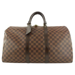 Vintage Louis Vuitton Damier Ebene Keepall 50 Boston Duffle Bag 127lvs49
