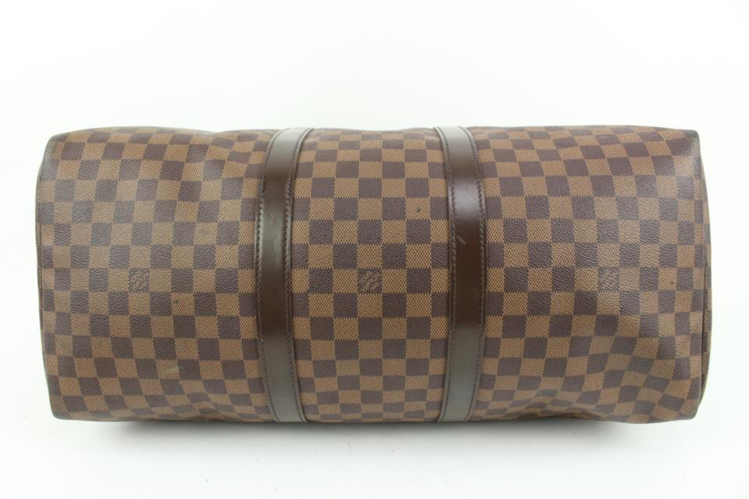 Louis Vuitton Damier Ebene Keepall 50 Boston Duffle Bag 66lk421s For Sale 7
