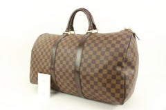 Louis Vuitton - Sac Keepall 50 Boston en damier ébène 66lk421s