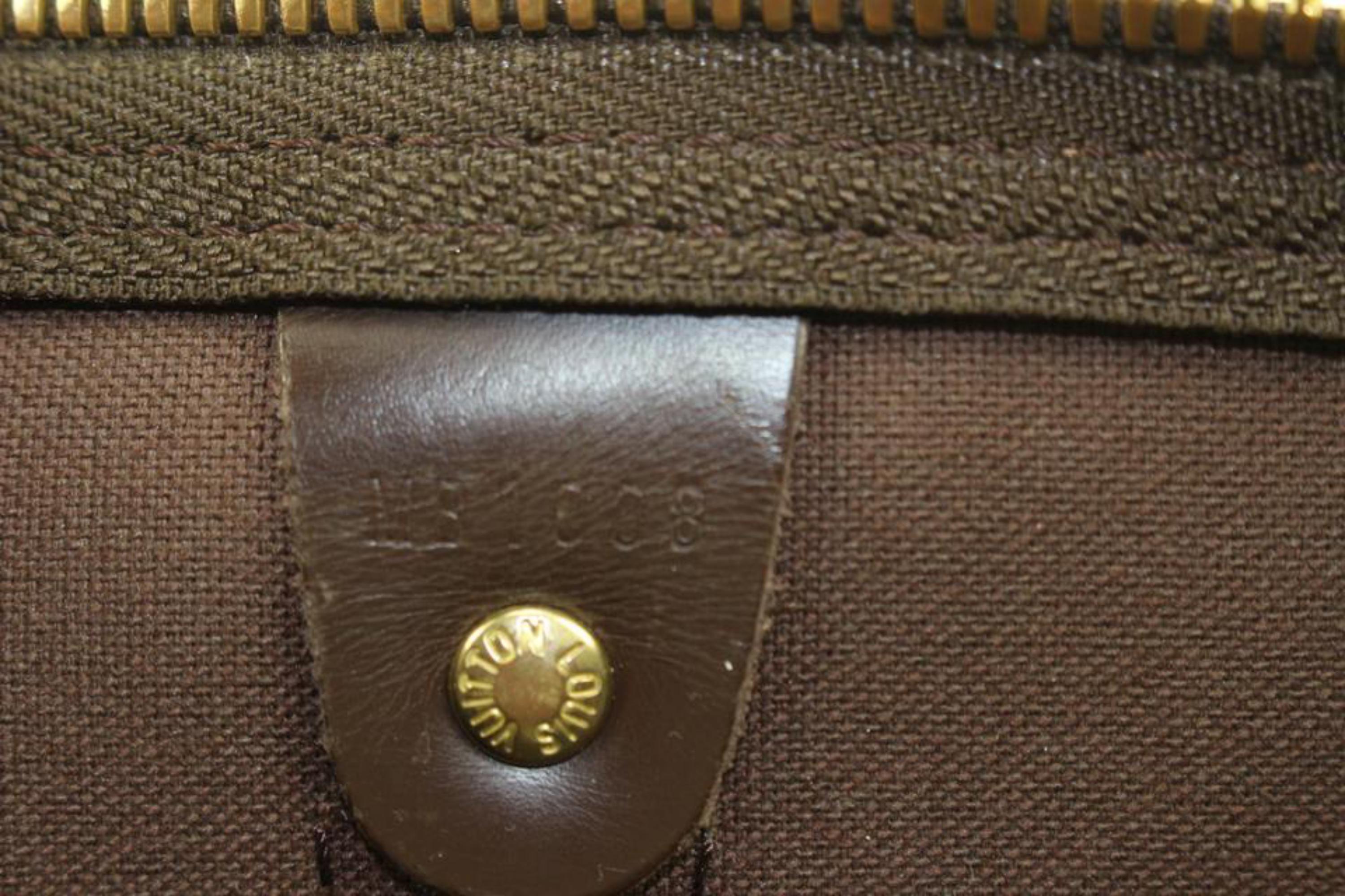 Brown Louis Vuitton Damier Ebene Keepall 50 Boston Duffle Bag 66lk421s For Sale