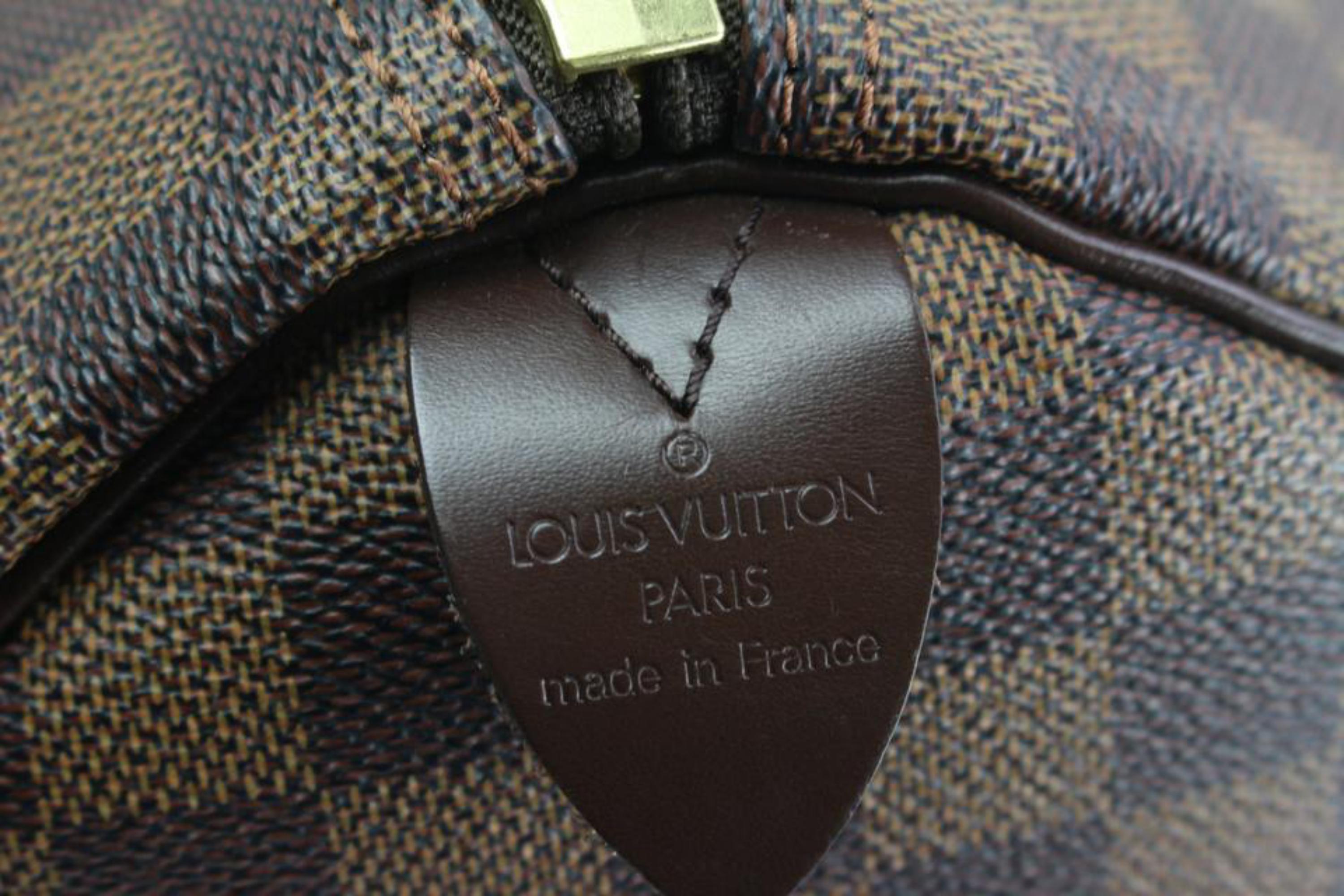 Louis Vuitton - Sac Keepall 50 Boston en damier ébène 78lz422s Bon état - En vente à Dix hills, NY