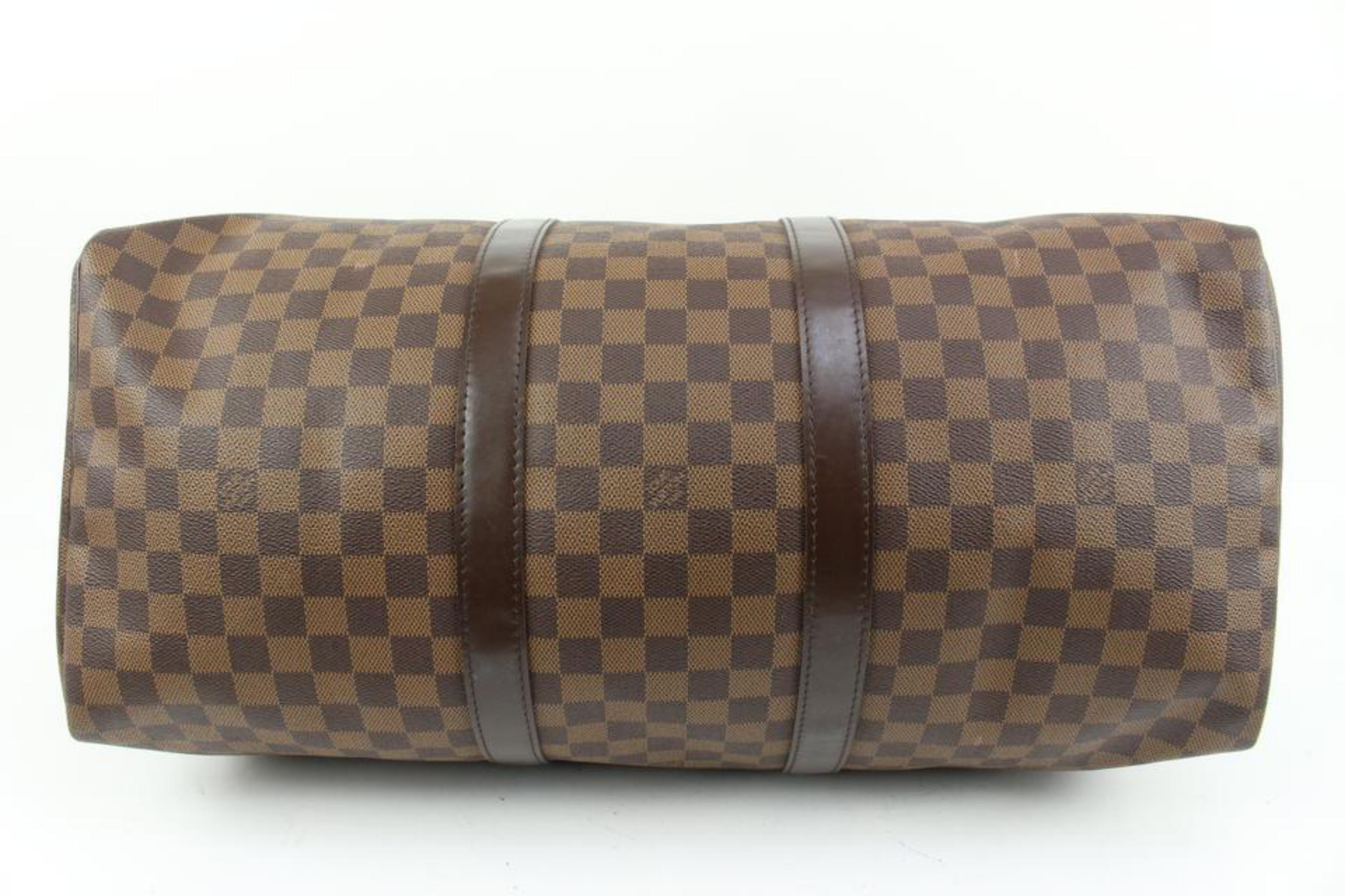 Louis Vuitton Damier Ebene Keepall 50 Boston Duffle Bag 78lz422s For Sale 1