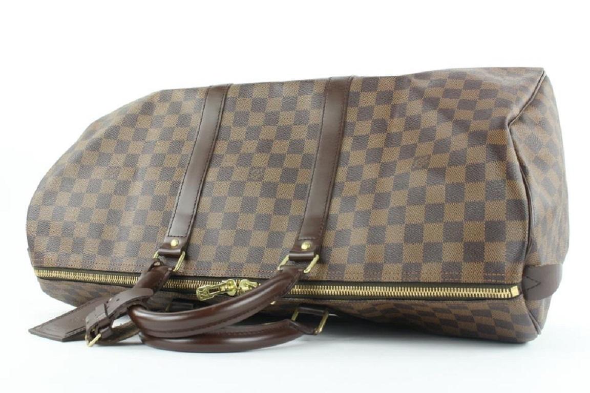 Gray Louis Vuitton Damier Ebene Keepall 50 Duffle bag 366lvs225  For Sale